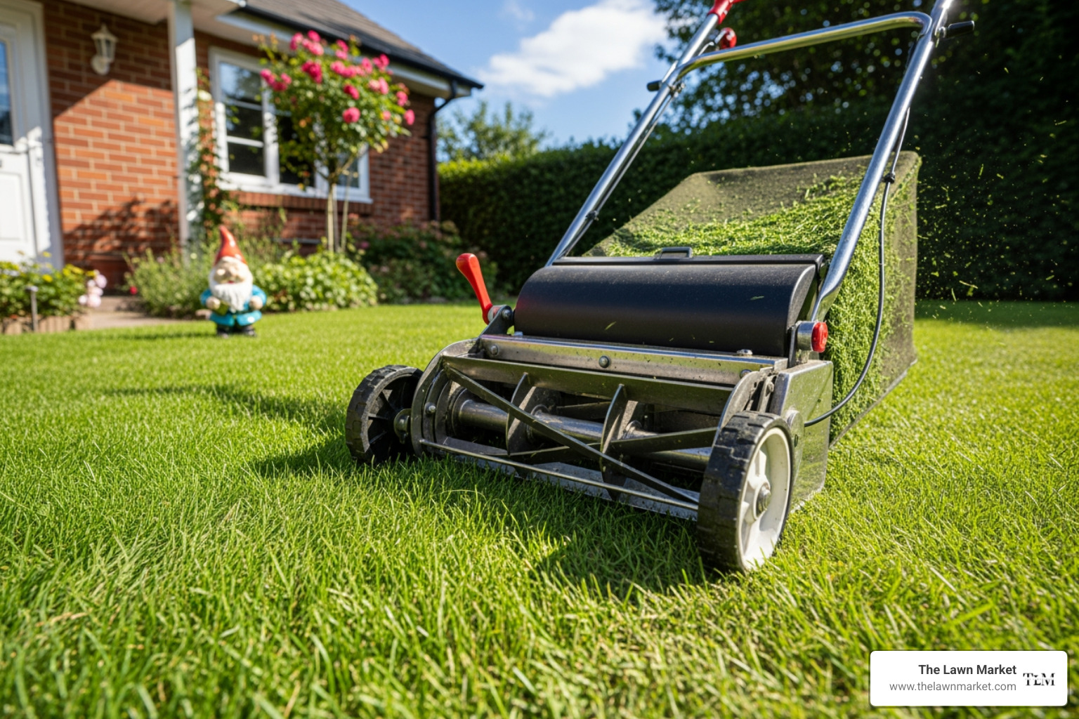 classic reel mower cutting grass cleanly - best cheap lawn mower