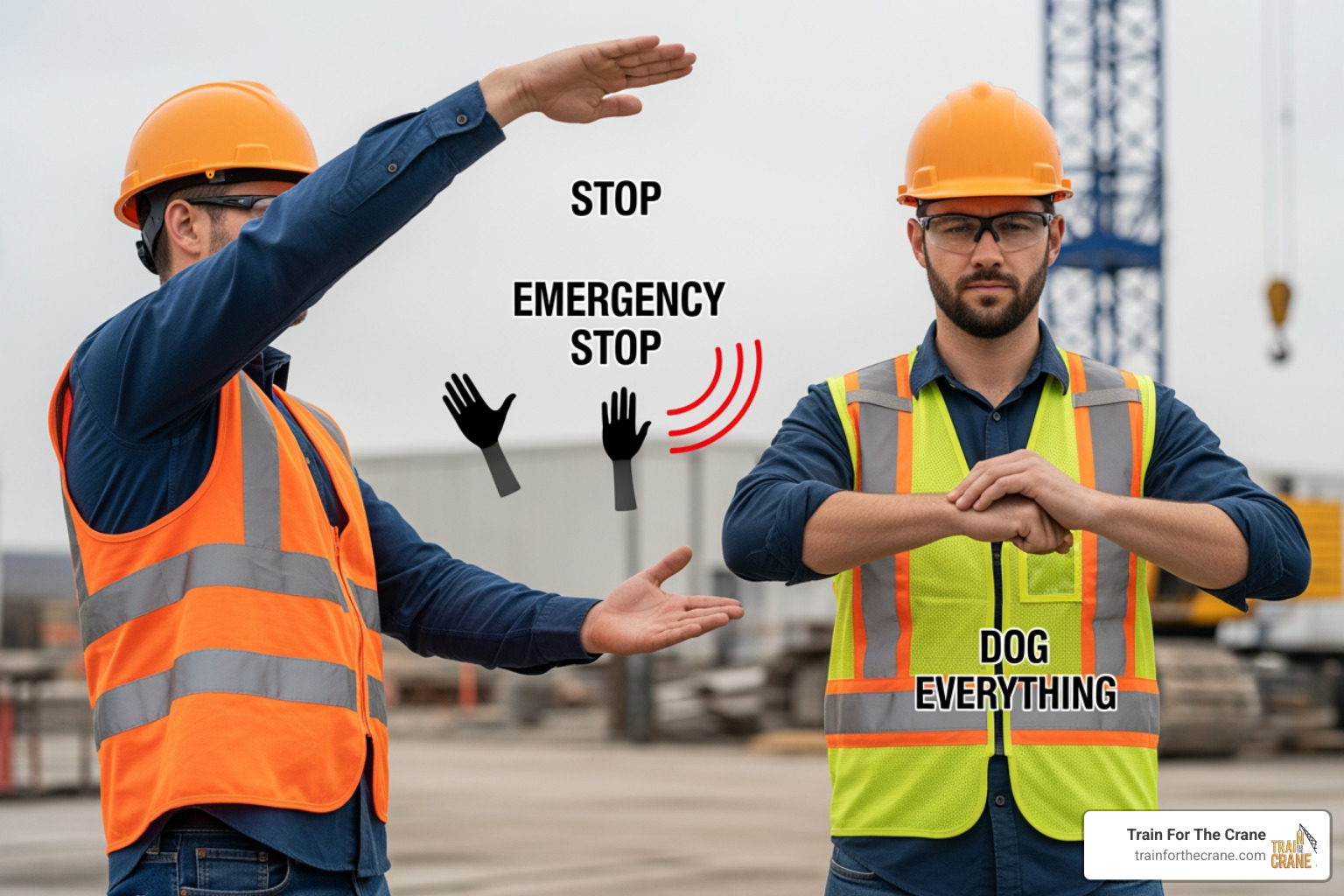 crane hand signals stop emergency dog everything - crane hand signals