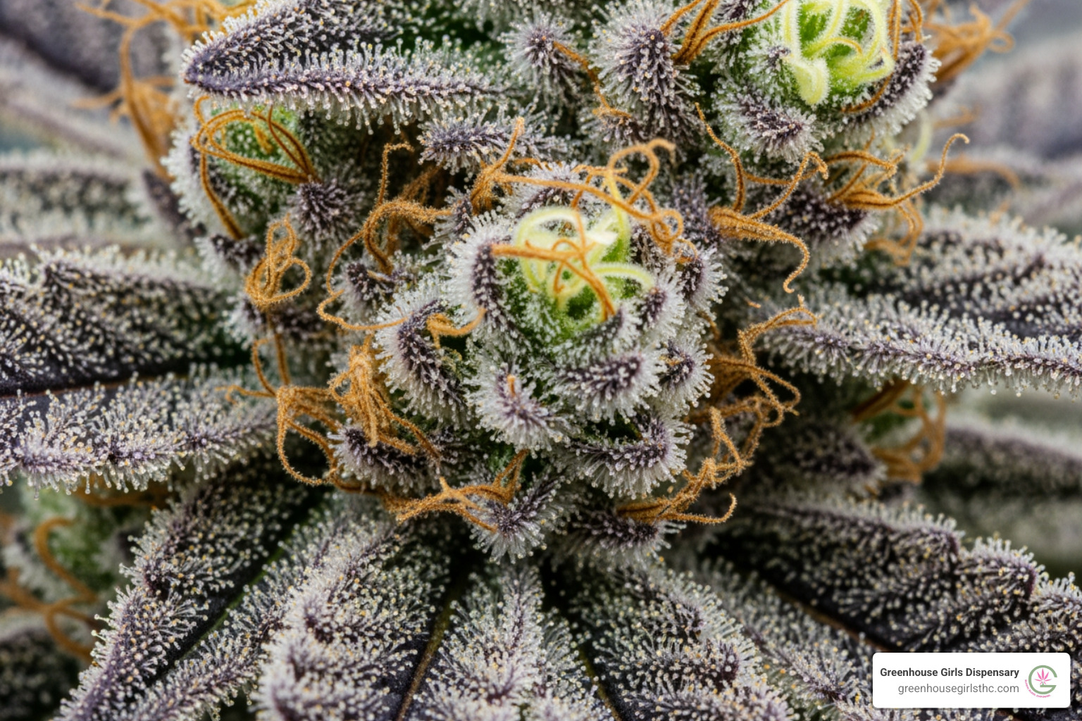 Dense, purple-tinged Indica bud - Best THCa strains