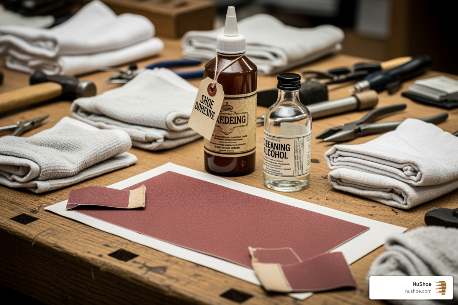 shoe repair tools laid out - how to repair damaged shoe sole shoe repair tools laid out - how to repair damaged shoe sole