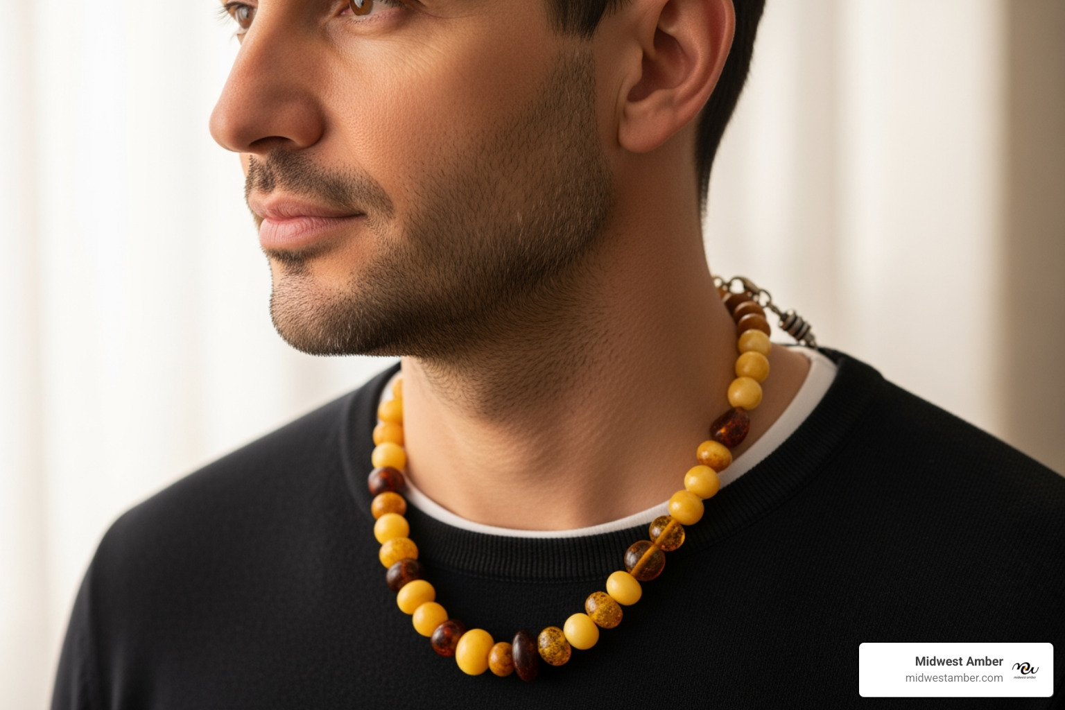 Amber necklace men