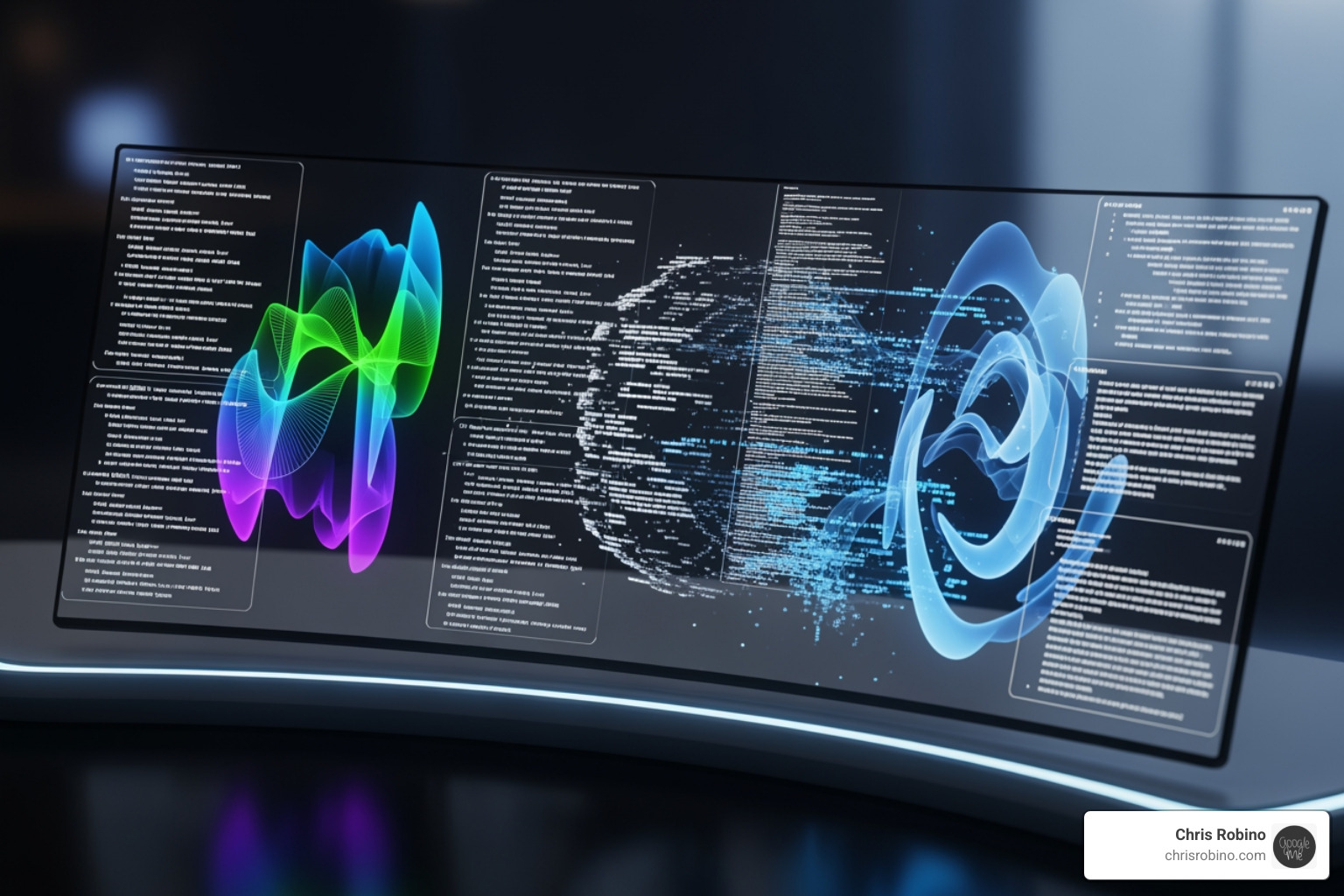Image of a creative AI generating art, code, and text - AI strategy consulting Image of a creative AI generating art, code, and text - AI strategy consulting