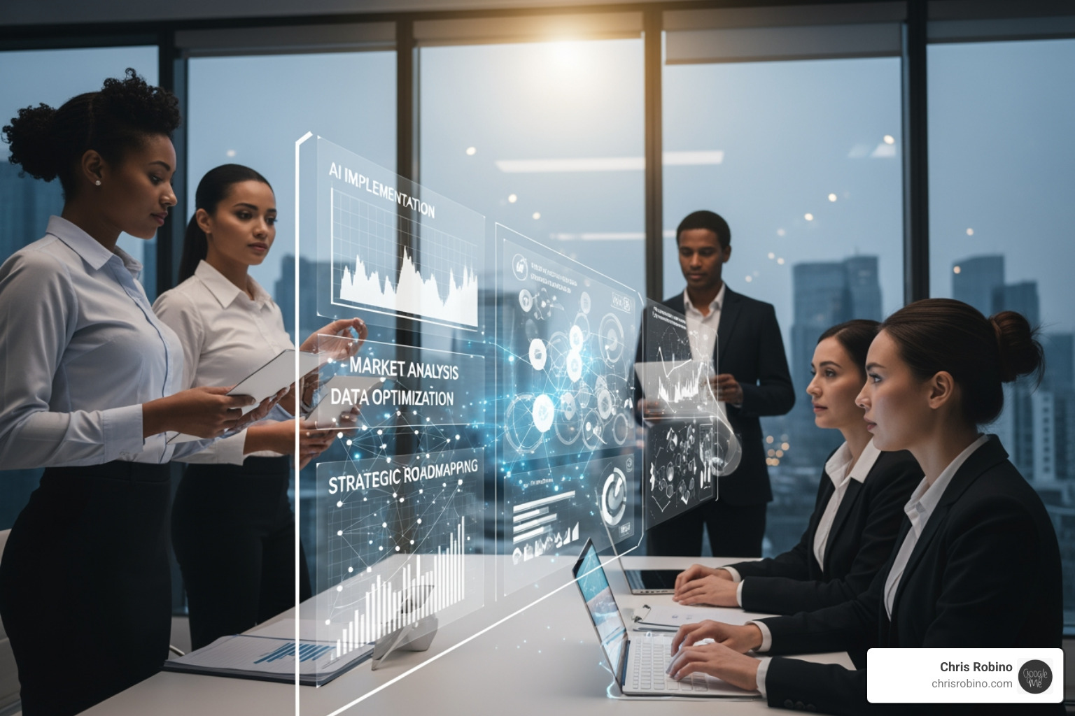 Image of a dashboard showing AI readiness metrics across different business units - AI strategy consulting Image of a dashboard showing AI readiness metrics across different business units - AI strategy consulting