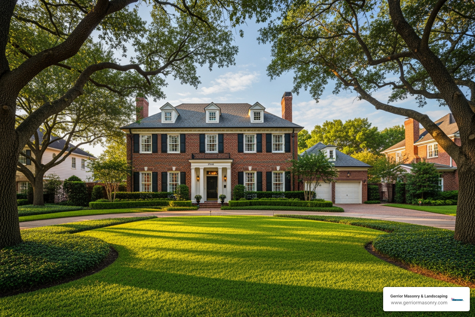 classic stately brick home - Brick masonry contractor