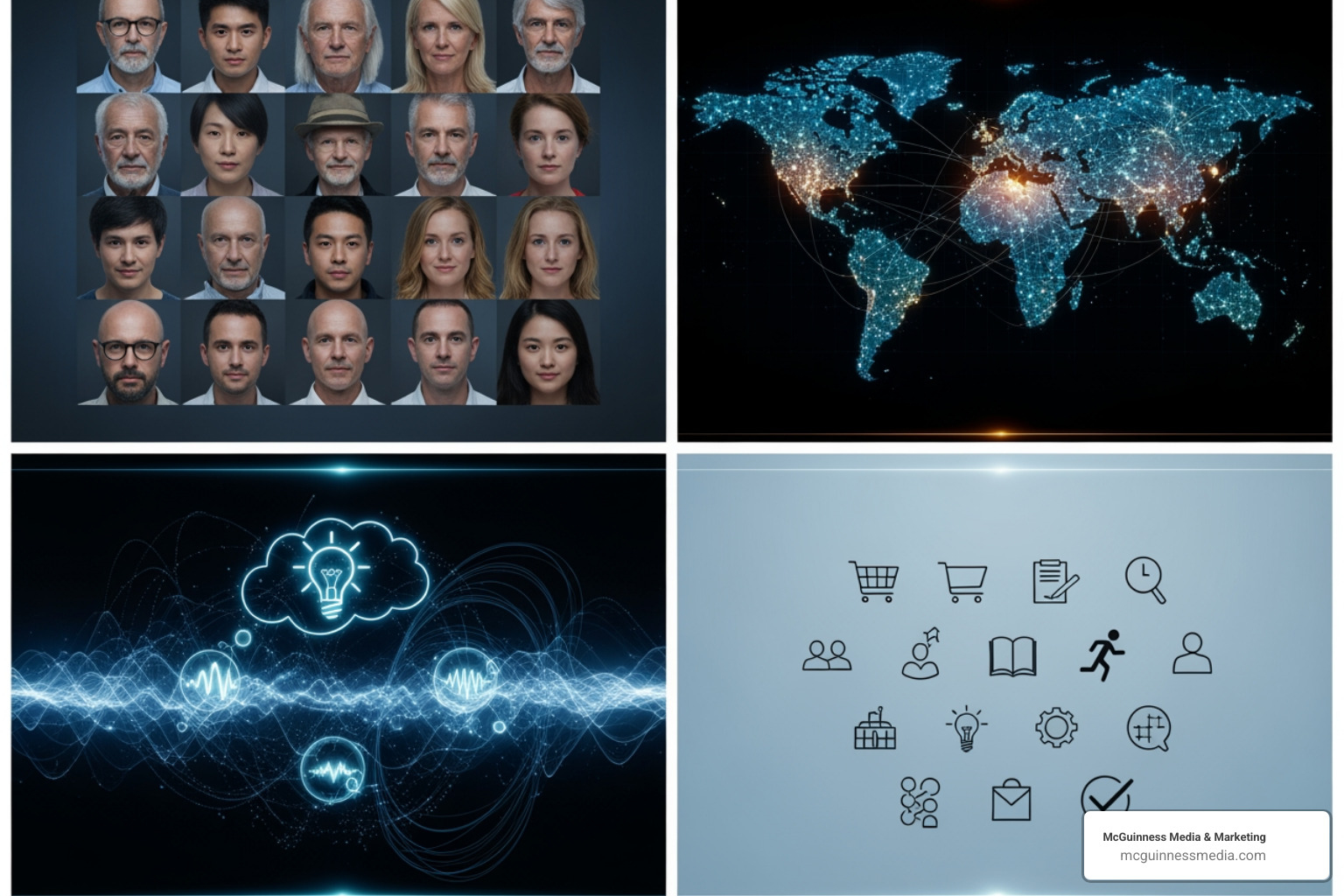 four quadrants representing Demographic, Geographic, Psychographic, and Behavioral segmentation - audience segmentation strategies four quadrants representing Demographic, Geographic, Psychographic, and Behavioral segmentation - audience segmentation strategies