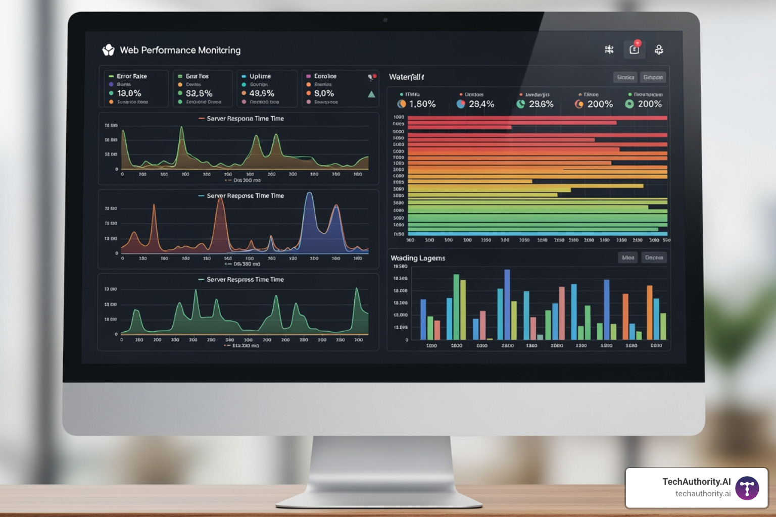 Performance monitoring tool showing TTFB - Reduce TTFB WordPress
