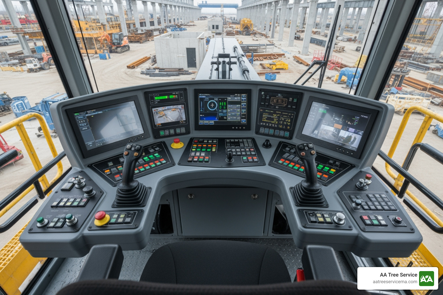 A professional crane operator at the controls - emergency crane service detroit A professional crane operator at the controls - emergency crane service detroit