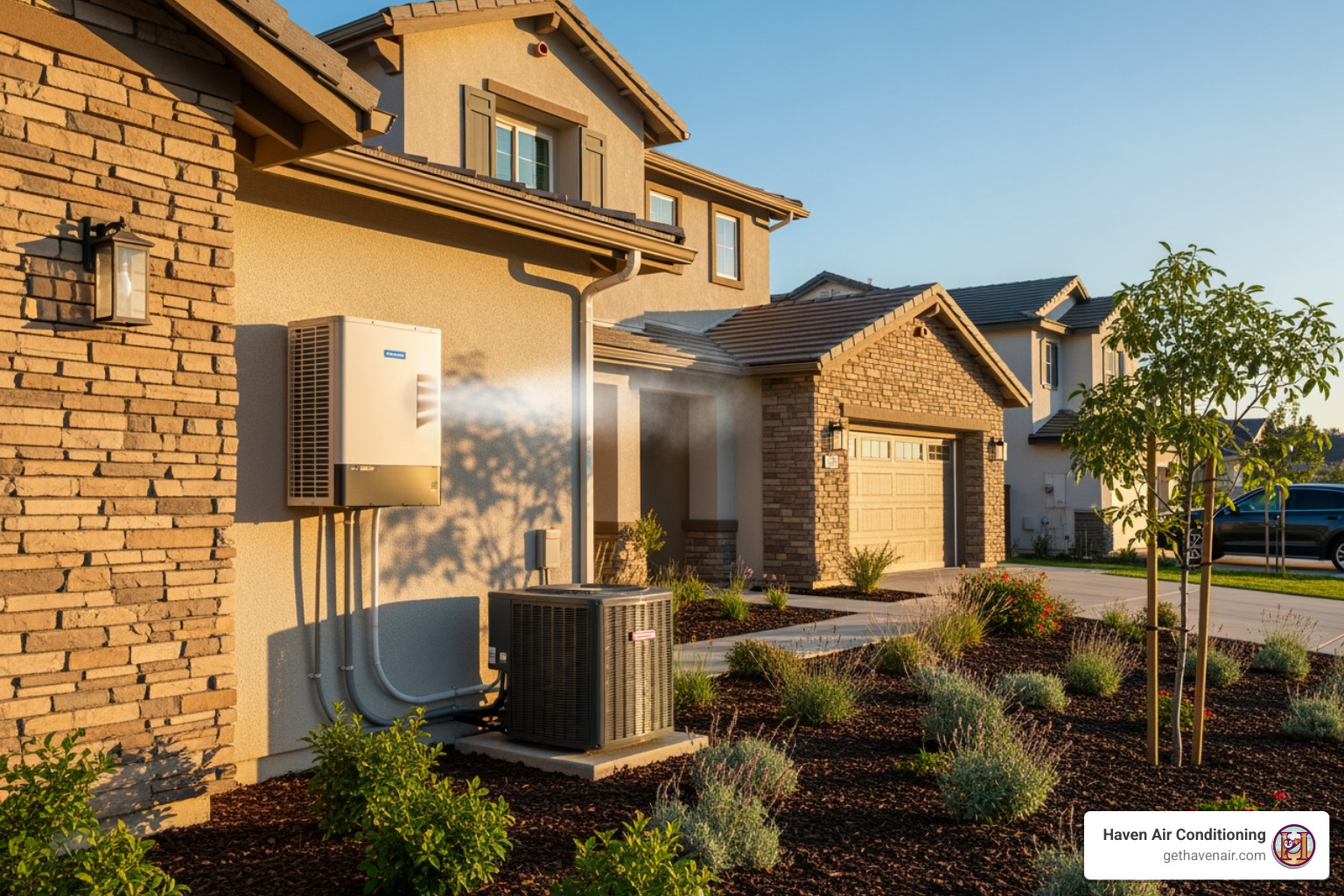 Infographic showing how a ductless mini-split system works: an outdoor compressor unit connected via refrigerant lines to multiple indoor wall-mounted air handlers, with arrows indicating heat transfer in winter and summer modes, highlighting energy efficiency, zone control, and no ductwork required - residential ductless heating in brea, ca Infographic showing how a ductless mini-split system works: an outdoor compressor unit connected via refrigerant lines to multiple indoor wall-mounted air handlers, with arrows indicating heat transfer in winter and summer modes, highlighting energy efficiency, zone control, and no ductwork required - residential ductless heating in brea, ca