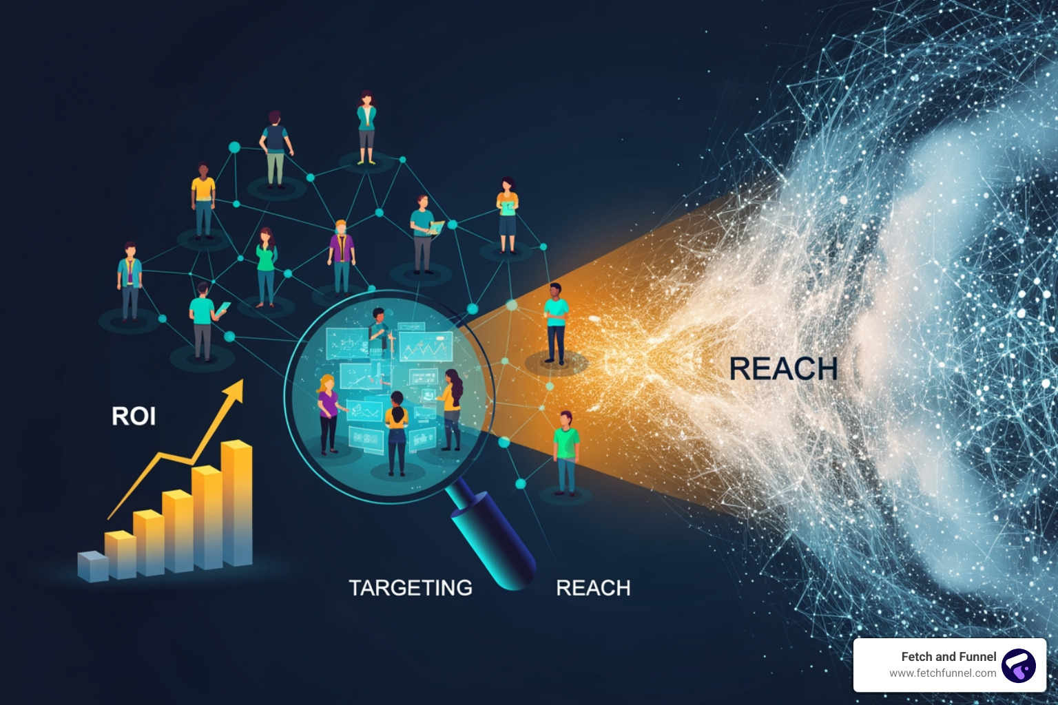 infographic showing benefits like targeting, ROI, and reach - social media ads infographic showing benefits like targeting, ROI, and reach - social media ads