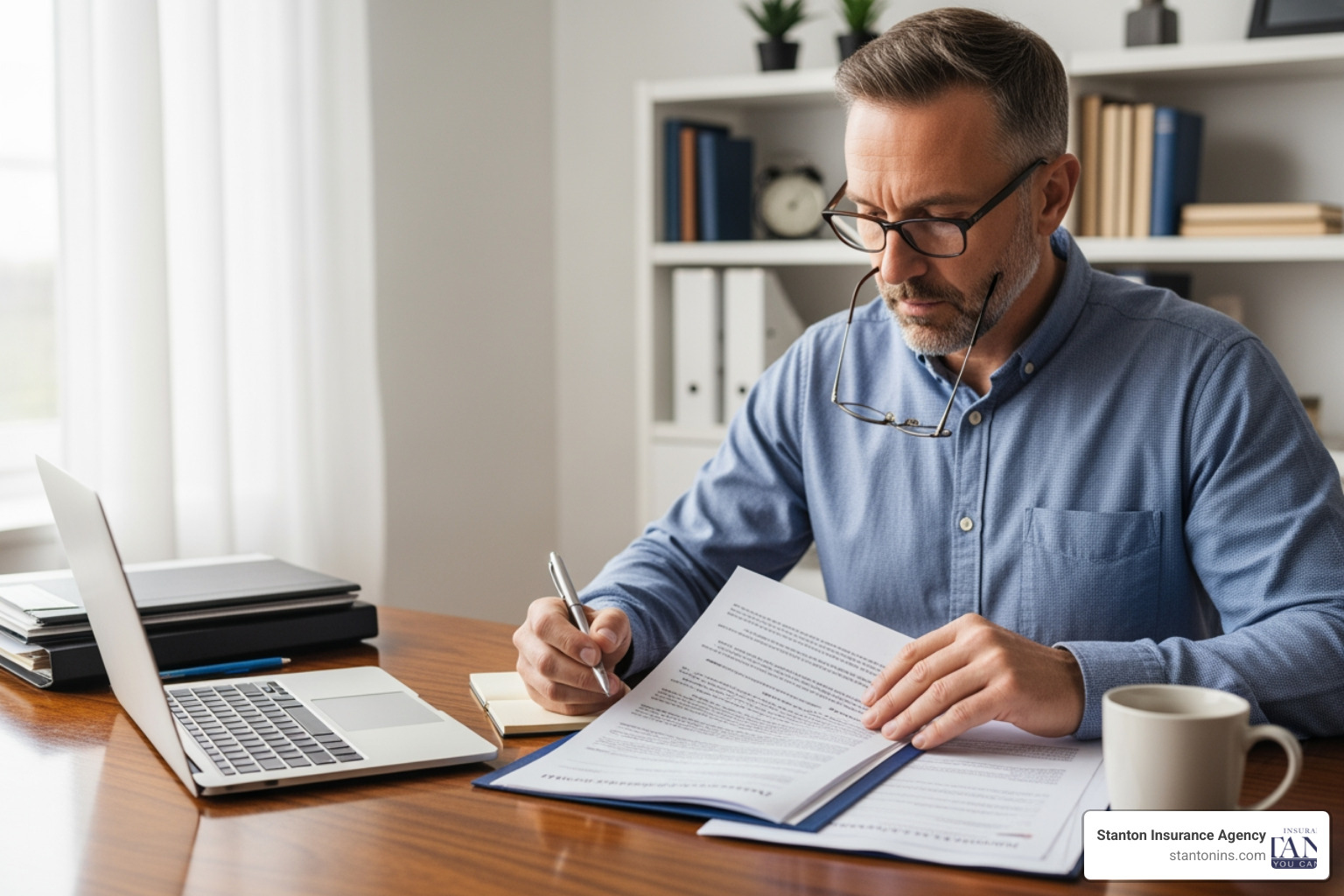 landlord reviewing insurance policy - building owners insurance