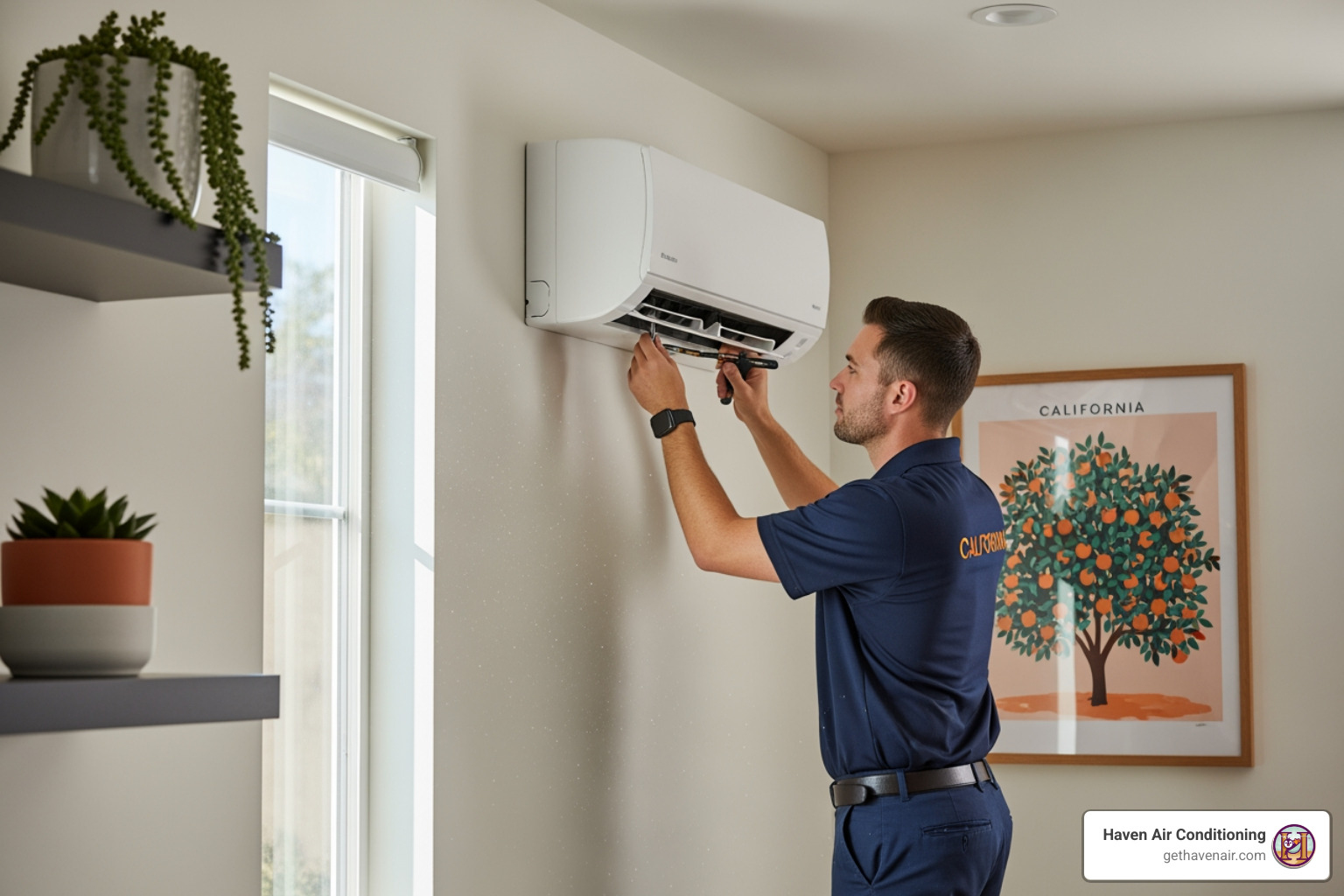 Infographic showing how a ductless mini-split heating system works: outdoor compressor unit connected by refrigerant lines to indoor wall-mounted air handlers, with arrows indicating heat transfer and zone control capabilities - ductless heating service in anaheim, ca Infographic showing how a ductless mini-split heating system works: outdoor compressor unit connected by refrigerant lines to indoor wall-mounted air handlers, with arrows indicating heat transfer and zone control capabilities - ductless heating service in anaheim, ca