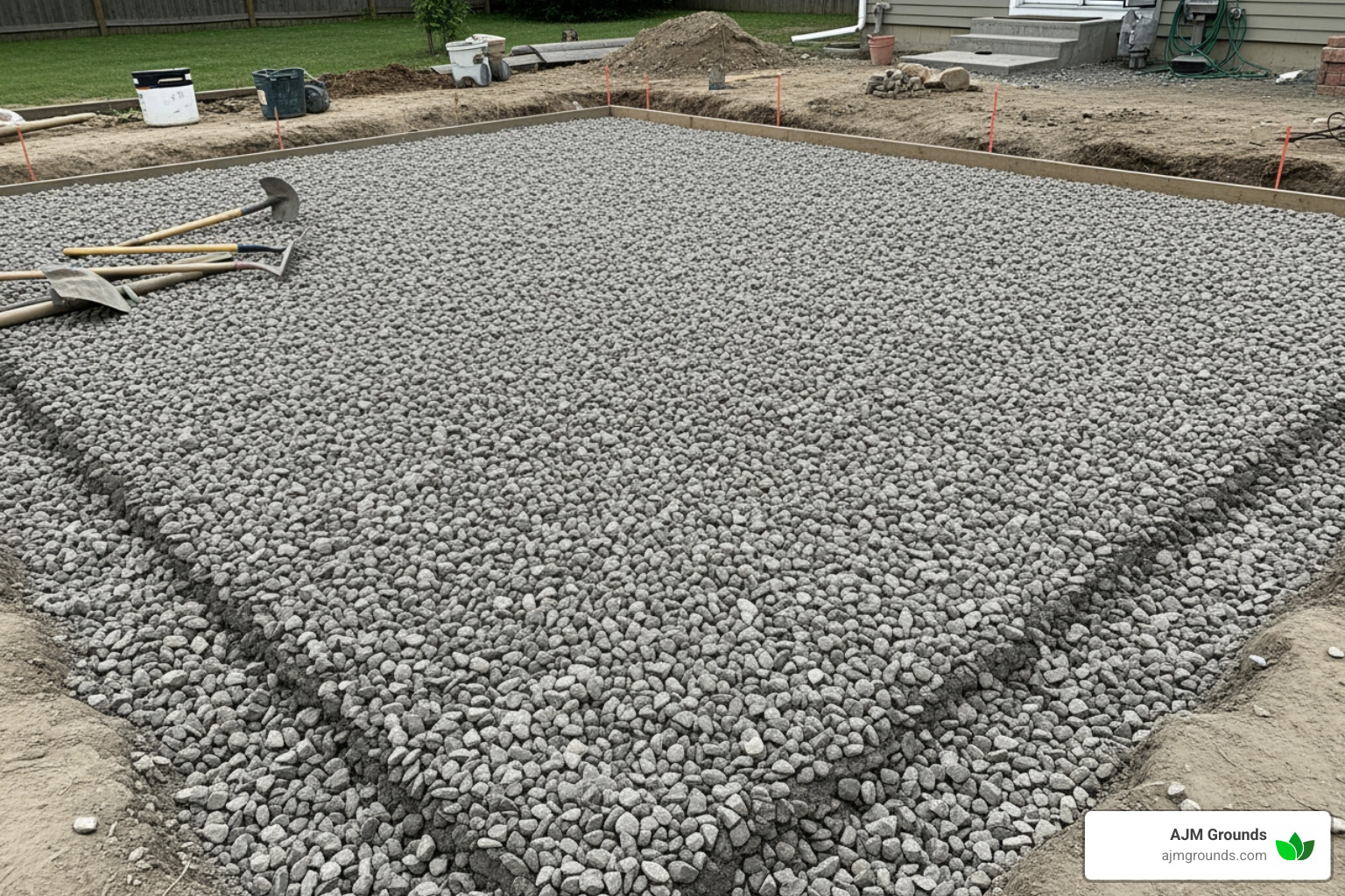gravel base layer - how to install a paver patio step by step