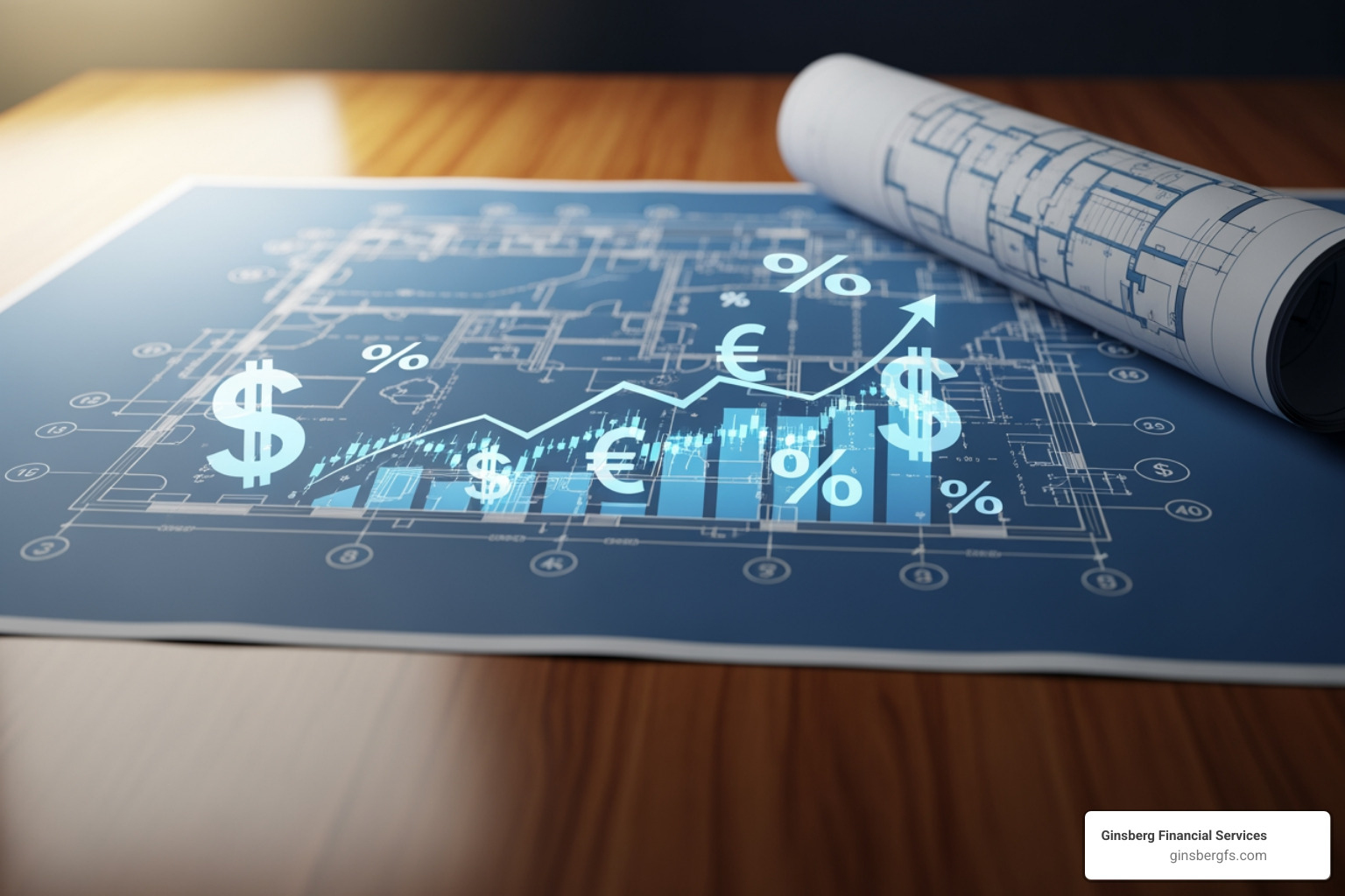 a blueprint document with financial symbols on it - achieve financial freedom