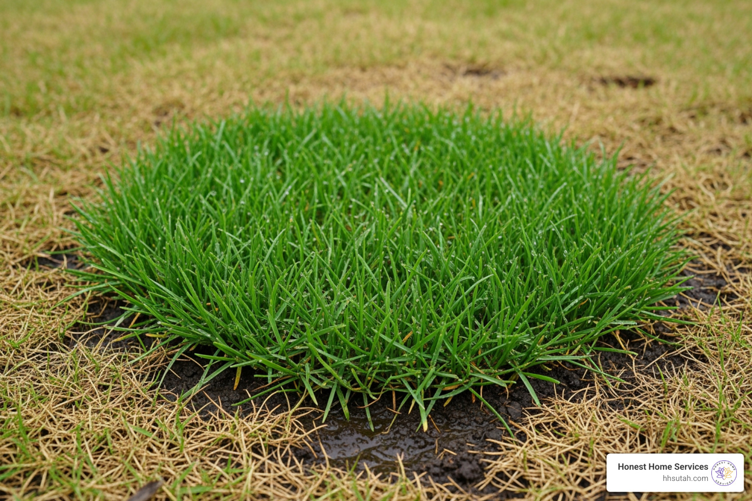 soggy green patch in a dry lawn - main water line break soggy green patch in a dry lawn - main water line break