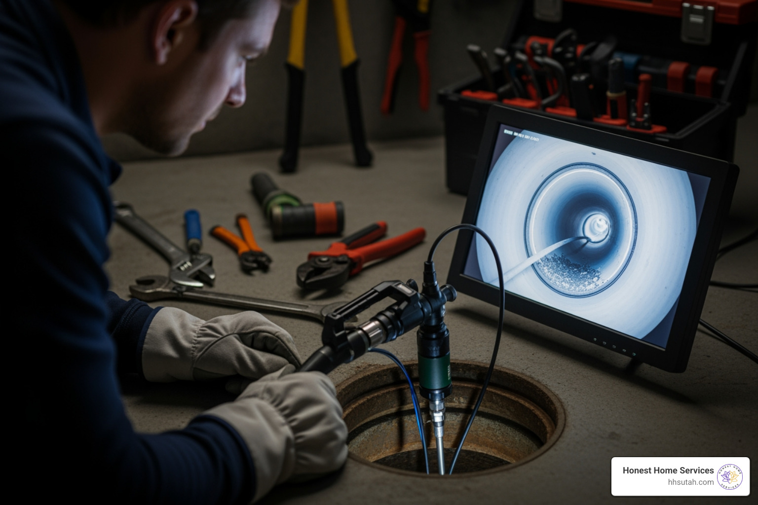 a plumber performing a camera inspection of a sewer line - main sewer line replacement cost a plumber performing a camera inspection of a sewer line - main sewer line replacement cost