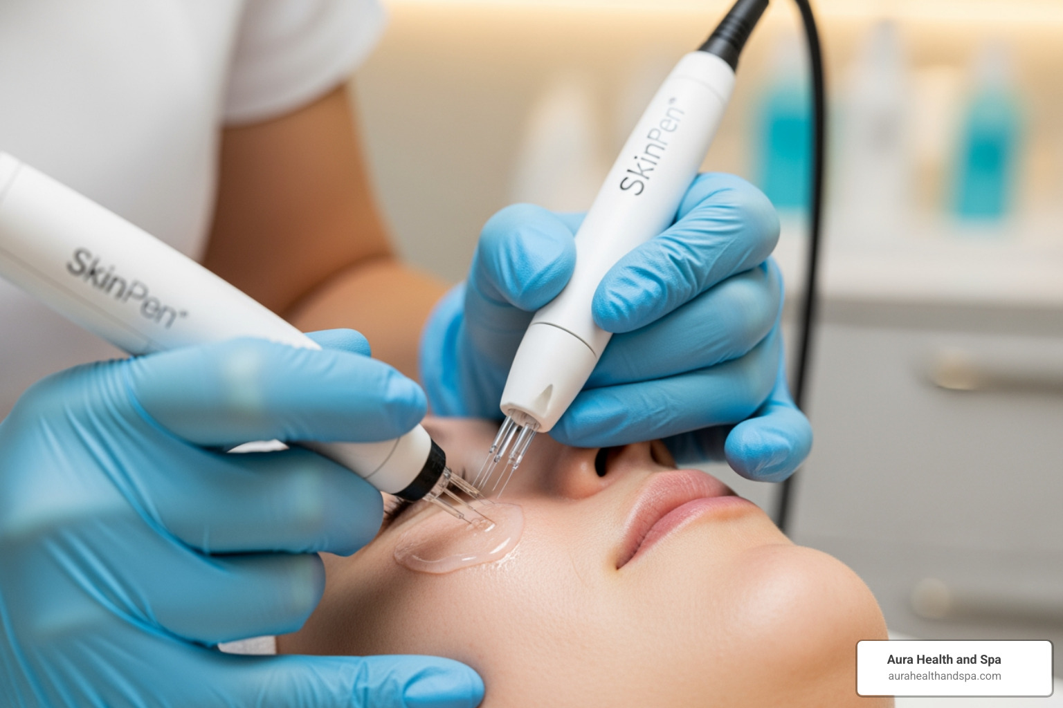 Skin rejuvenation treatment with SkinPen at Aura Health & Spa - Aura photography Michigan