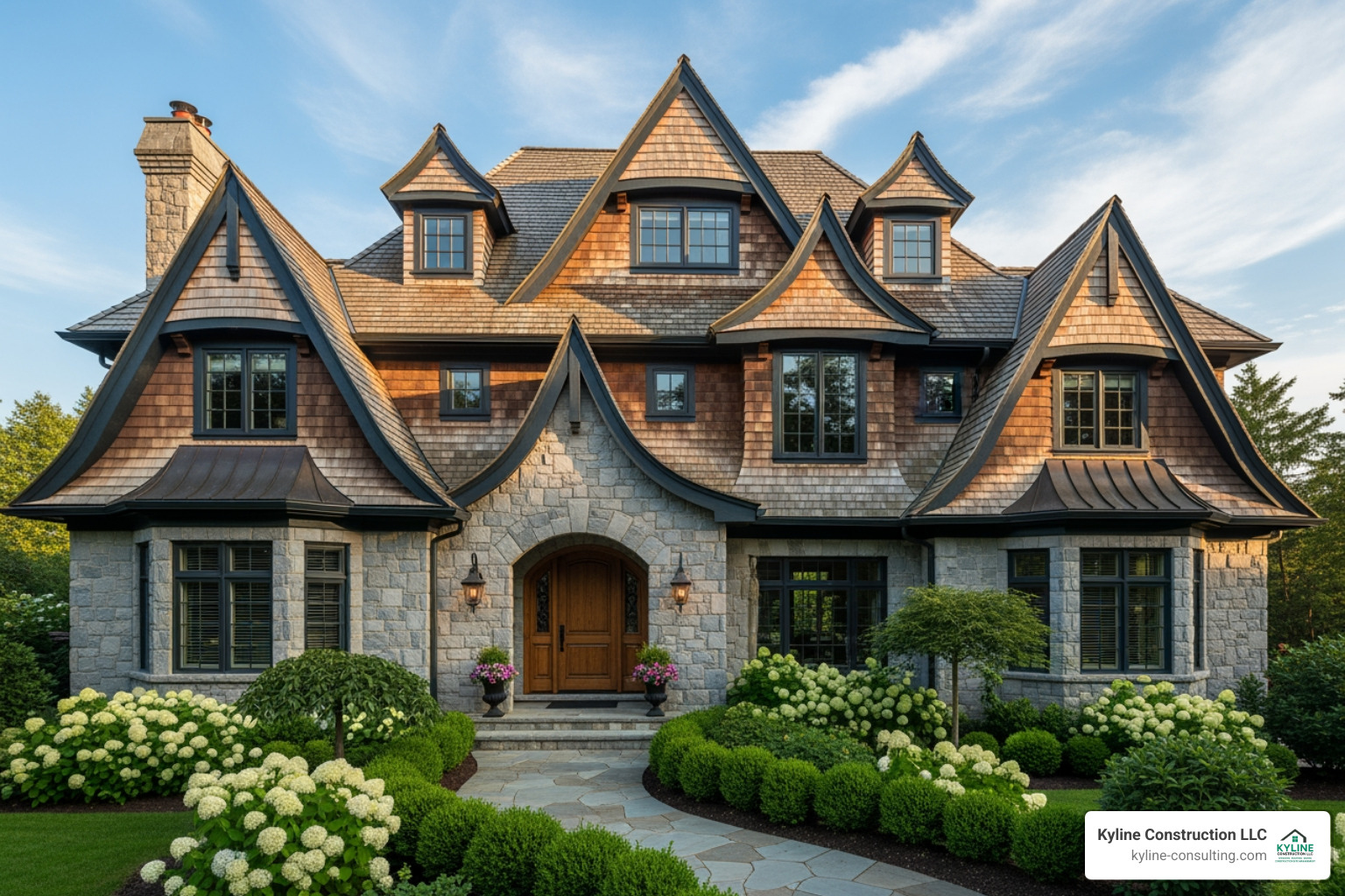 A two-story home with complex angles and dormers - siding replacement estimate A two-story home with complex angles and dormers - siding replacement estimate