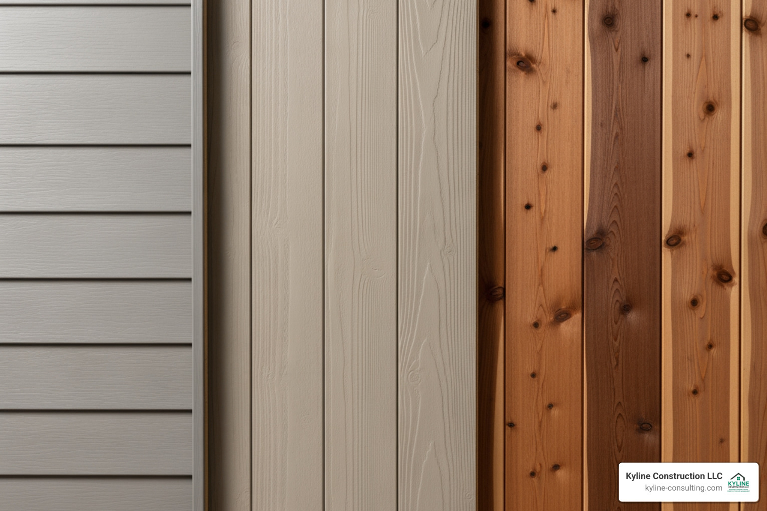 Variety of siding materials including vinyl, fiber cement, and wood - siding replacement estimate Variety of siding materials including vinyl, fiber cement, and wood - siding replacement estimate