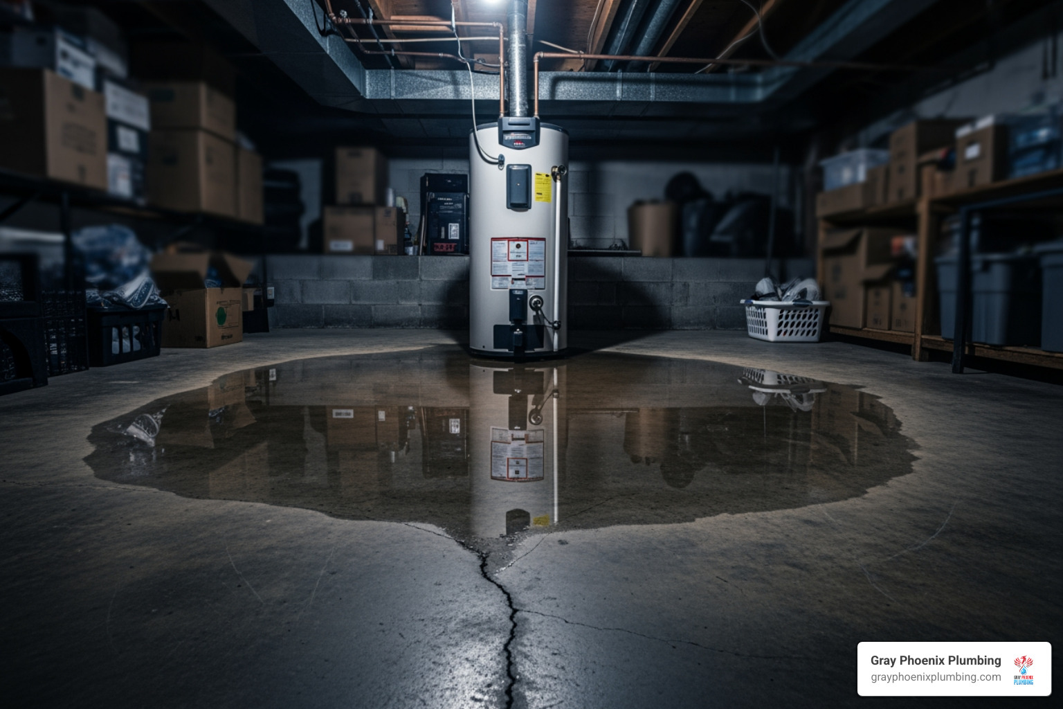 water pooling around the base of a water heater - water heater repair aurora co