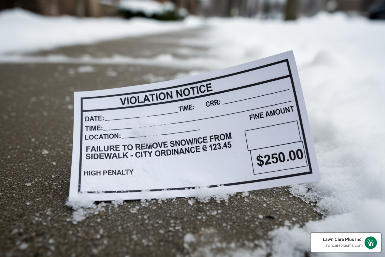 Ticket for unshoveled sidewalk - boston snow removal service