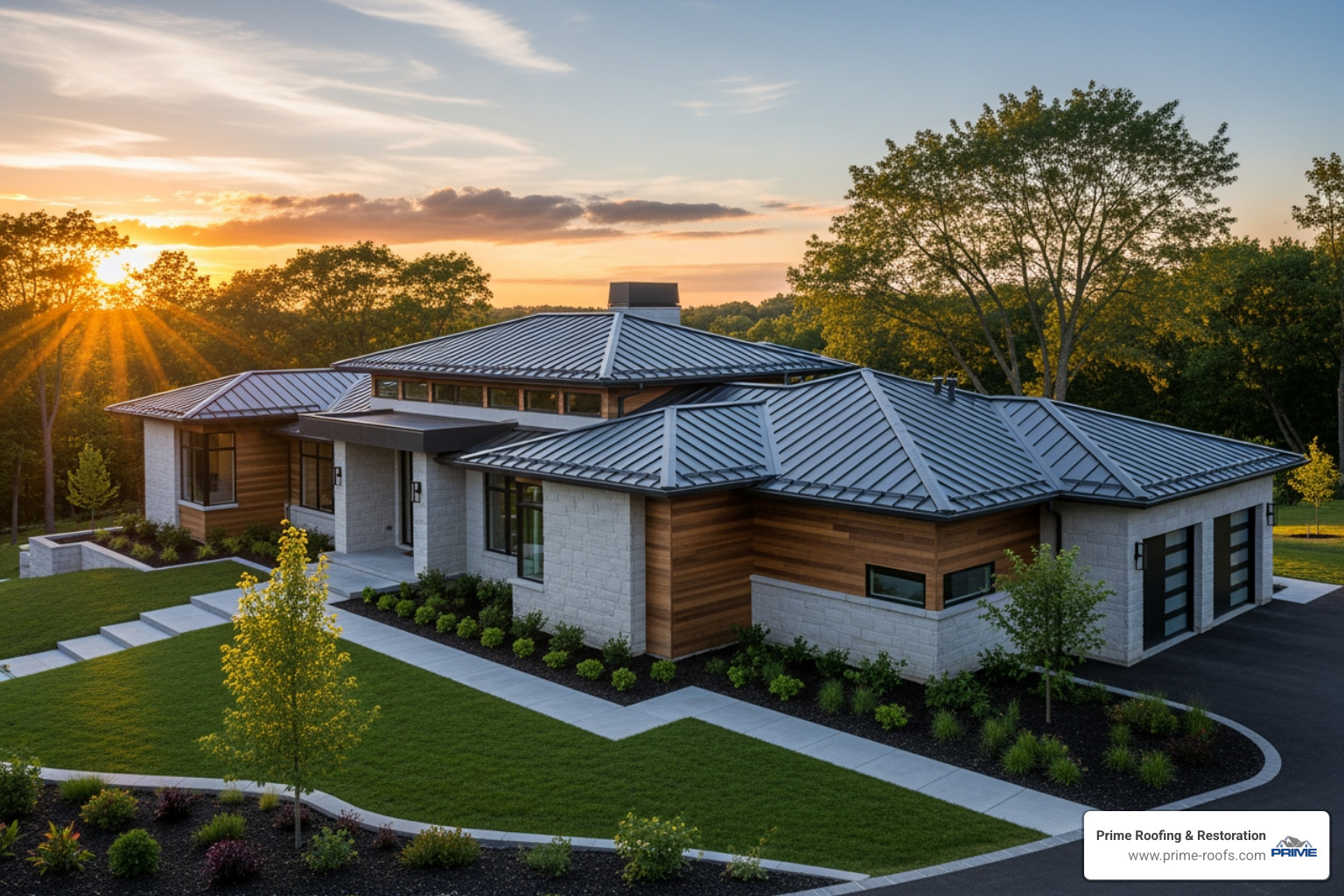 home with a standing seam metal roof - new roof cost 1500 sq ft