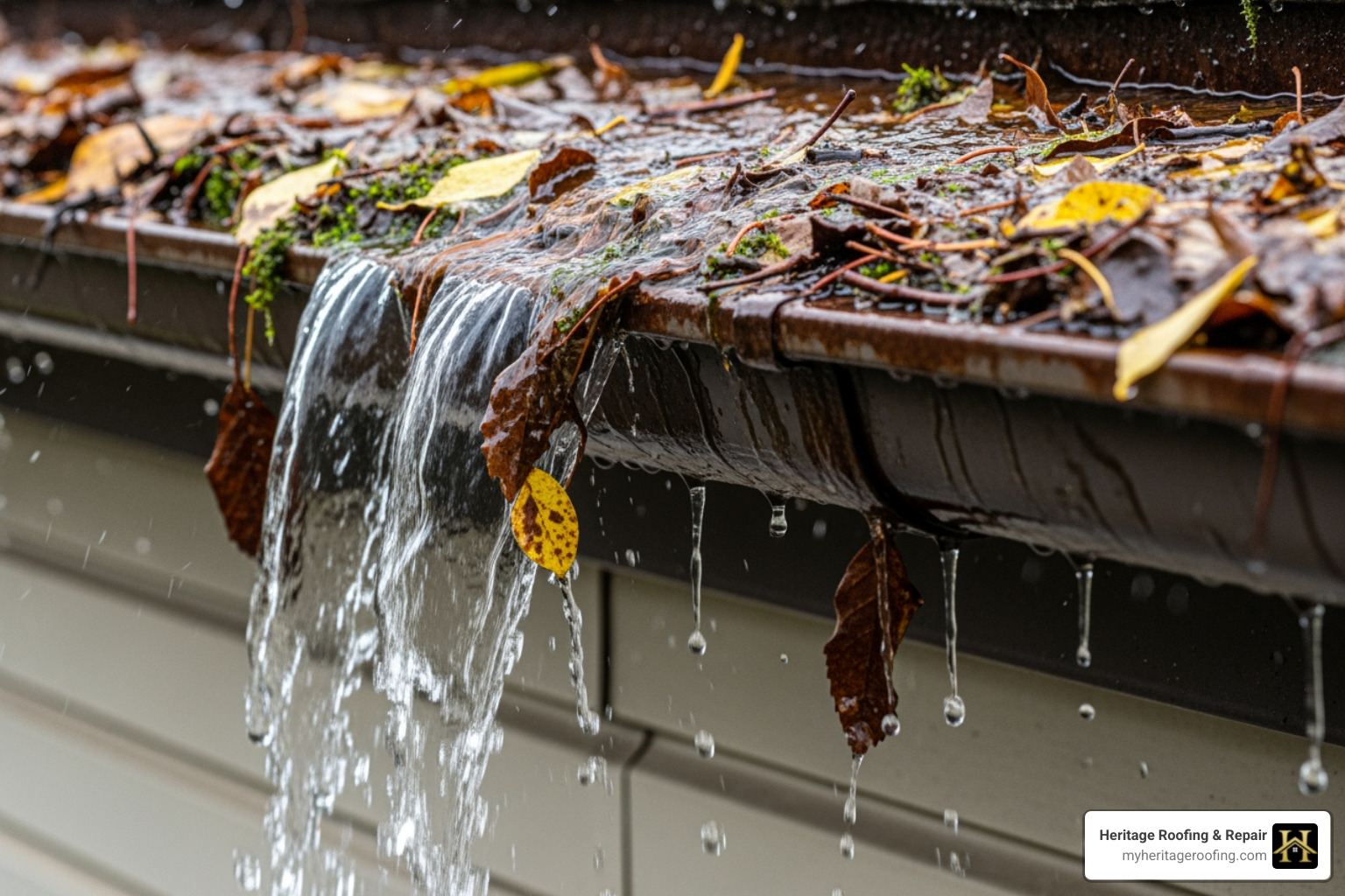 clogged gutter - Gutter repair Harrison AR