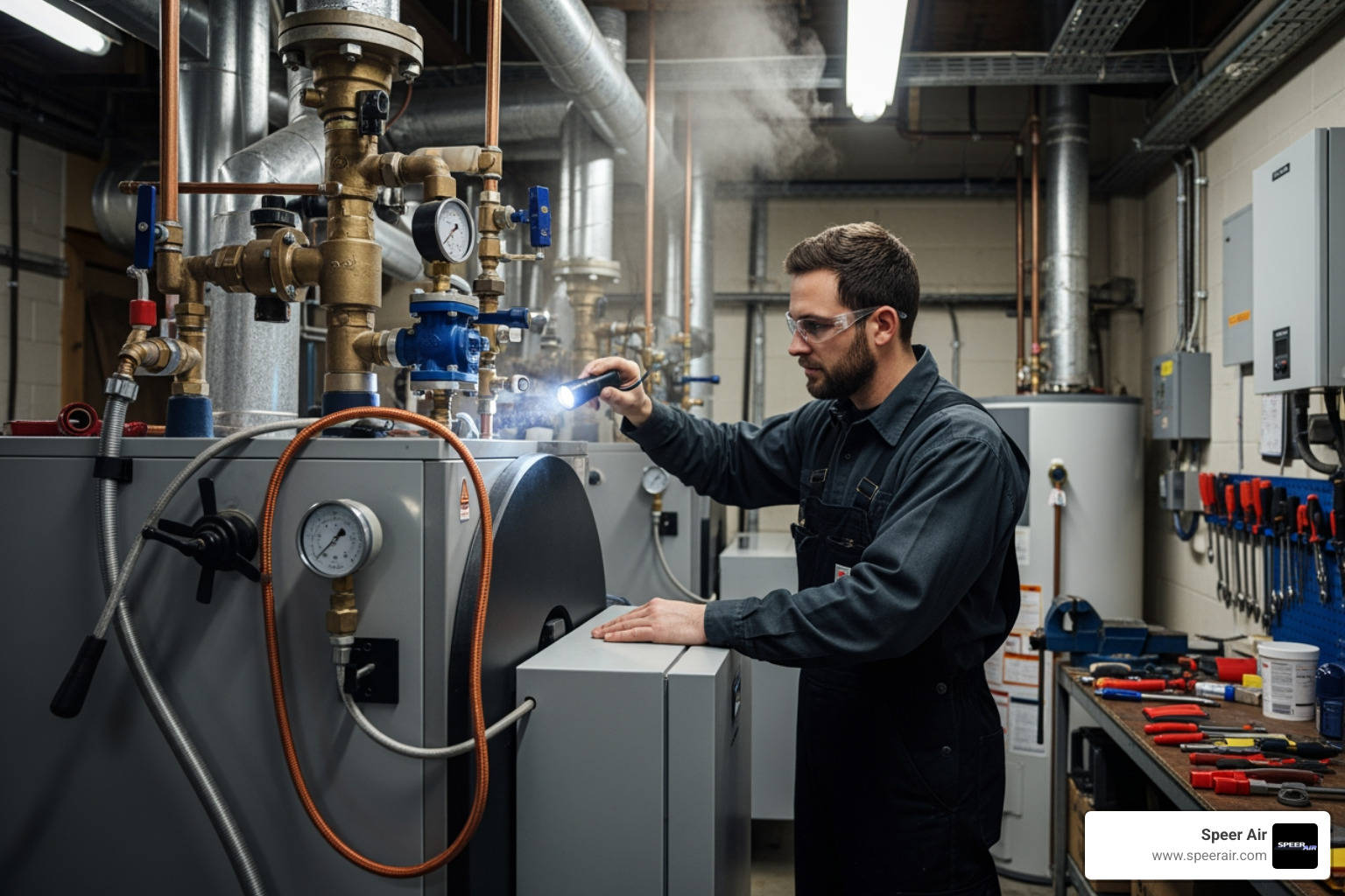 Infographic showing five key benefits of commercial heating maintenance: 1) Prevents Costly Emergency Repairs - catch small issues before they become expensive breakdowns, 2) Reduces Energy Bills - clean, calibrated systems use less fuel, 3) Extends Equipment Lifespan by Years - regular service protects your investment, 4) Maintains Manufacturer Warranty - most require annual professional maintenance, 5) Ensures Safe Operations - testing safety controls prevents carbon monoxide and fire hazards - commercial heating maintenance in rockaway, nj Infographic showing five key benefits of commercial heating maintenance: 1) Prevents Costly Emergency Repairs - catch small issues before they become expensive breakdowns, 2) Reduces Energy Bills - clean, calibrated systems use less fuel, 3) Extends Equipment Lifespan by Years - regular service protects your investment, 4) Maintains Manufacturer Warranty - most require annual professional maintenance, 5) Ensures Safe Operations - testing safety controls prevents carbon monoxide and fire hazards - commercial heating maintenance in rockaway, nj