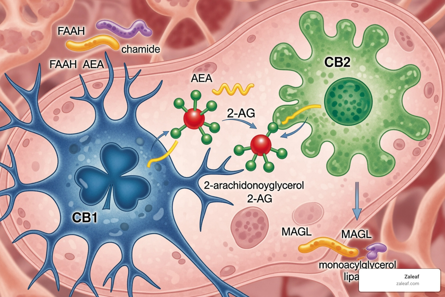 endocannabinoid system diagram - benefits of cbd oil for stress