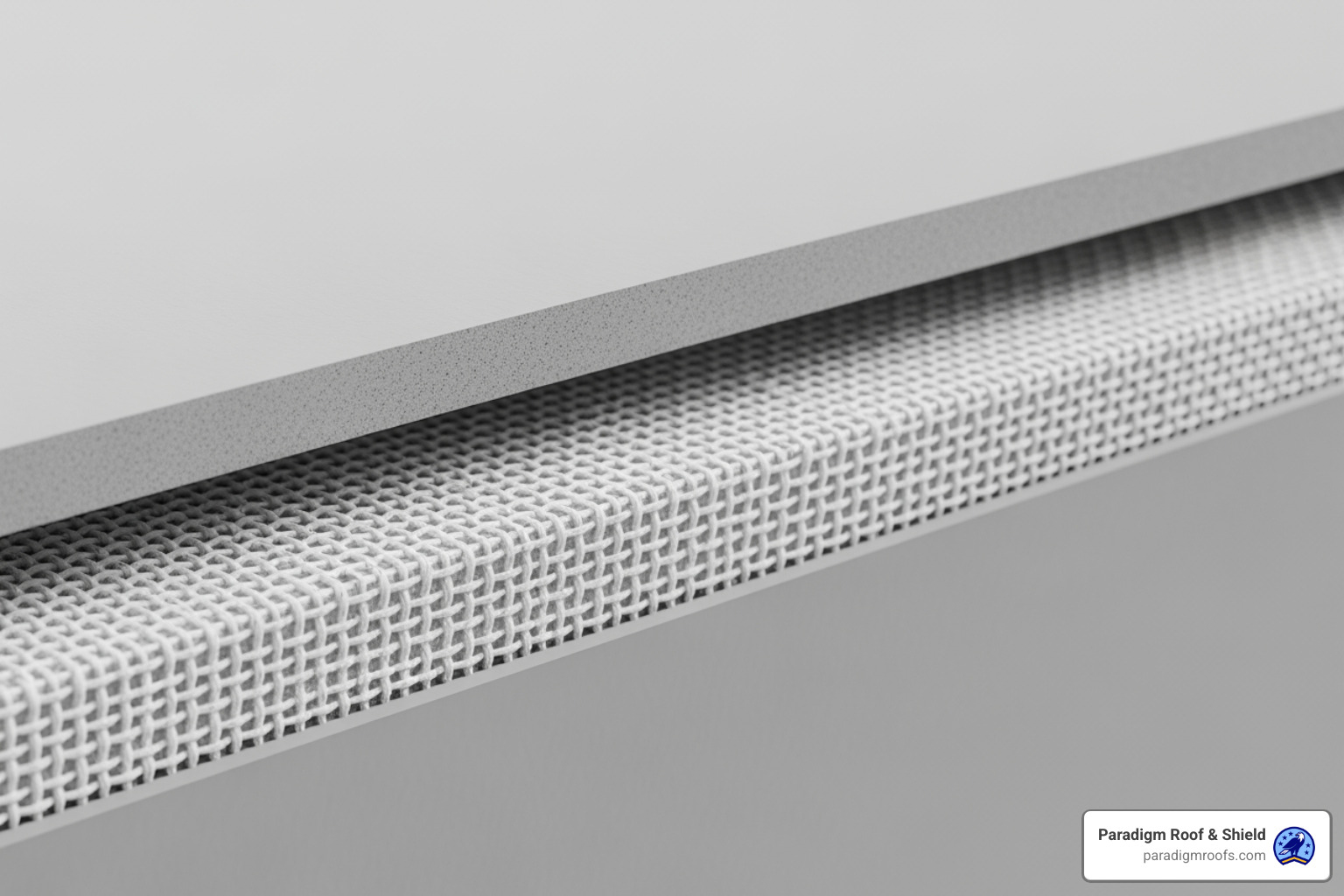 A close-up image of a TPO membrane showing its reinforced polyester scrim layer, highlighting the internal strength of the material - 45 mil tpo roofing A close-up image of a TPO membrane showing its reinforced polyester scrim layer, highlighting the internal strength of the material - 45 mil tpo roofing
