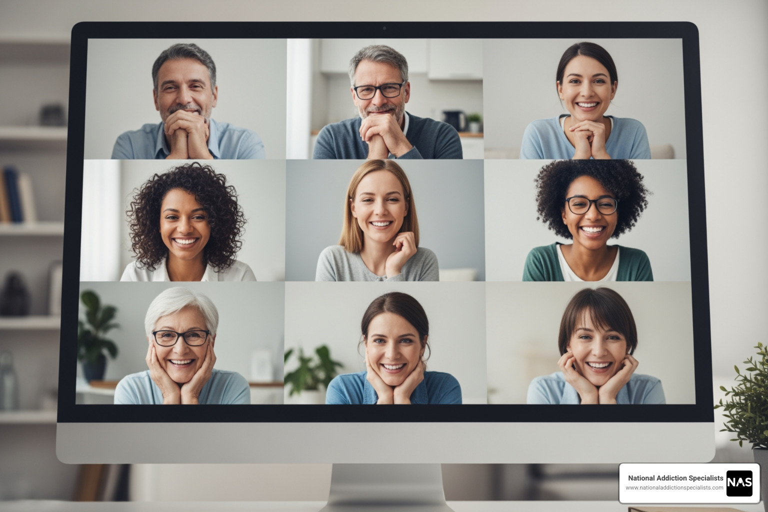 diverse group of people participating in a virtual support group - online suboxone treatment that accepts medicaid diverse group of people participating in a virtual support group - online suboxone treatment that accepts medicaid