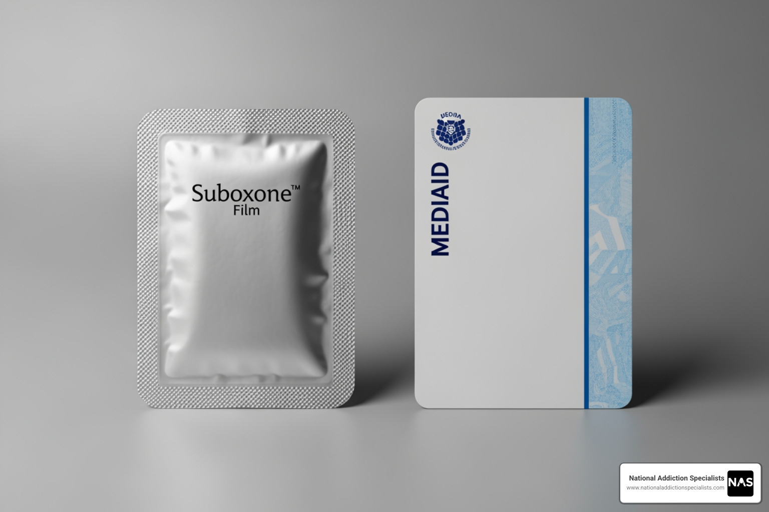 Suboxone film package next to a Medicaid card - online suboxone treatment that accepts medicaid Suboxone film package next to a Medicaid card - online suboxone treatment that accepts medicaid