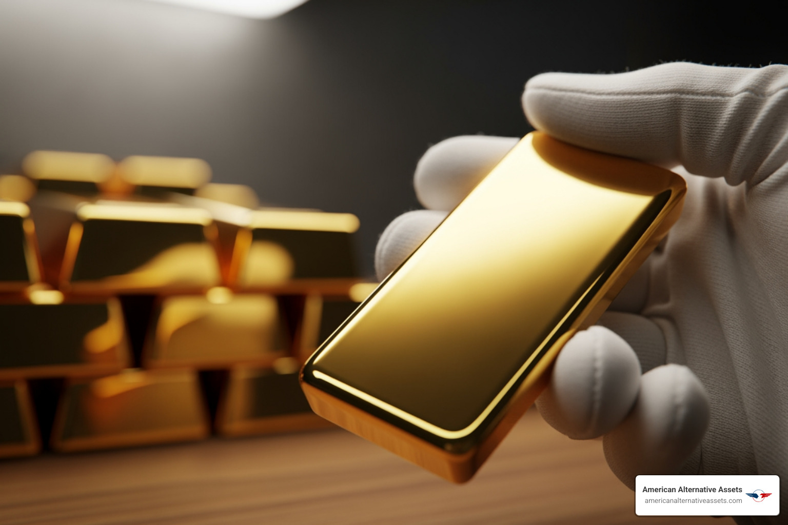 Image comparing a paper stock certificate to a physical gold bar to illustrate tangible vs. intangible assets - Gold IRA guide