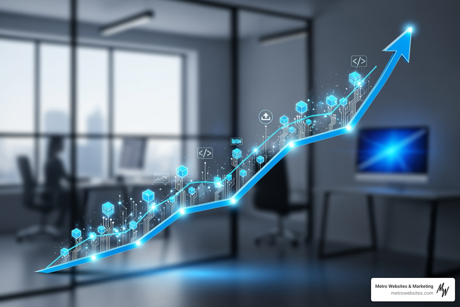 graph showing business growth correlated with website investment - corporate website design services