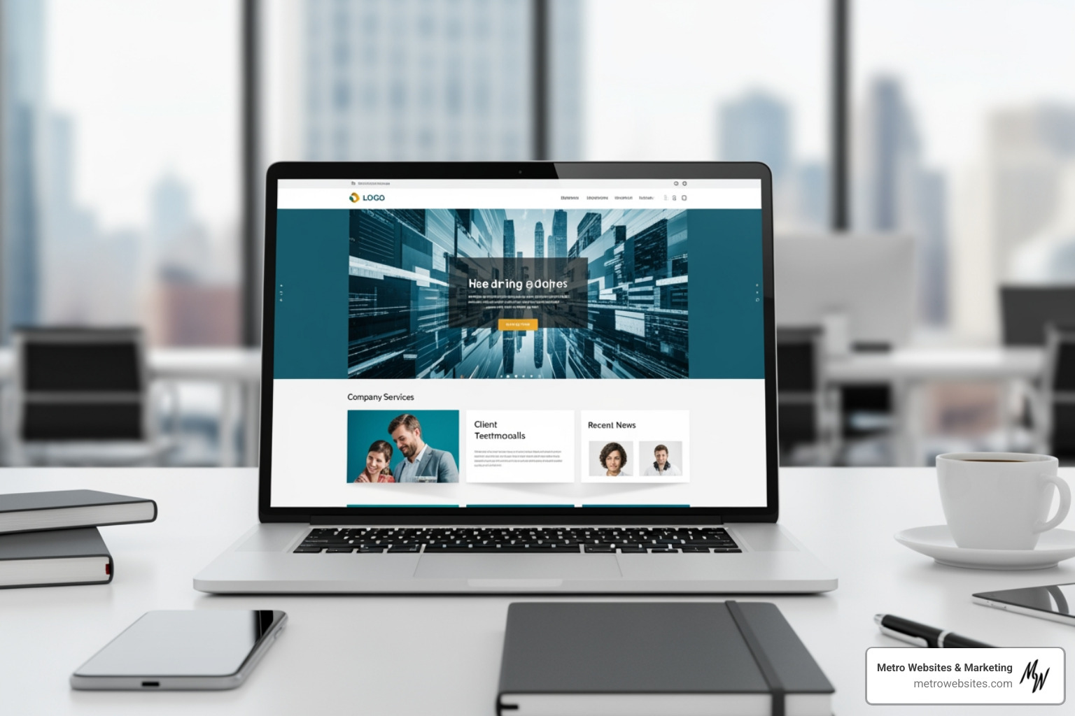 a website shown on desktop, tablet, and mobile screens - corporate web design