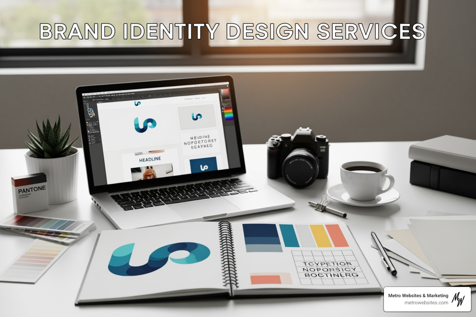 image of a brand style guide page showing logo, colors, and typography - Brand identity design services