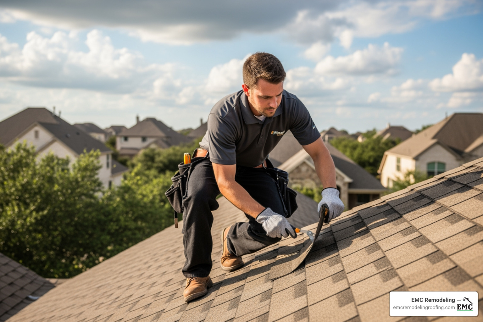 roof showing sun and storm wear - roof inspection pflugerville tx