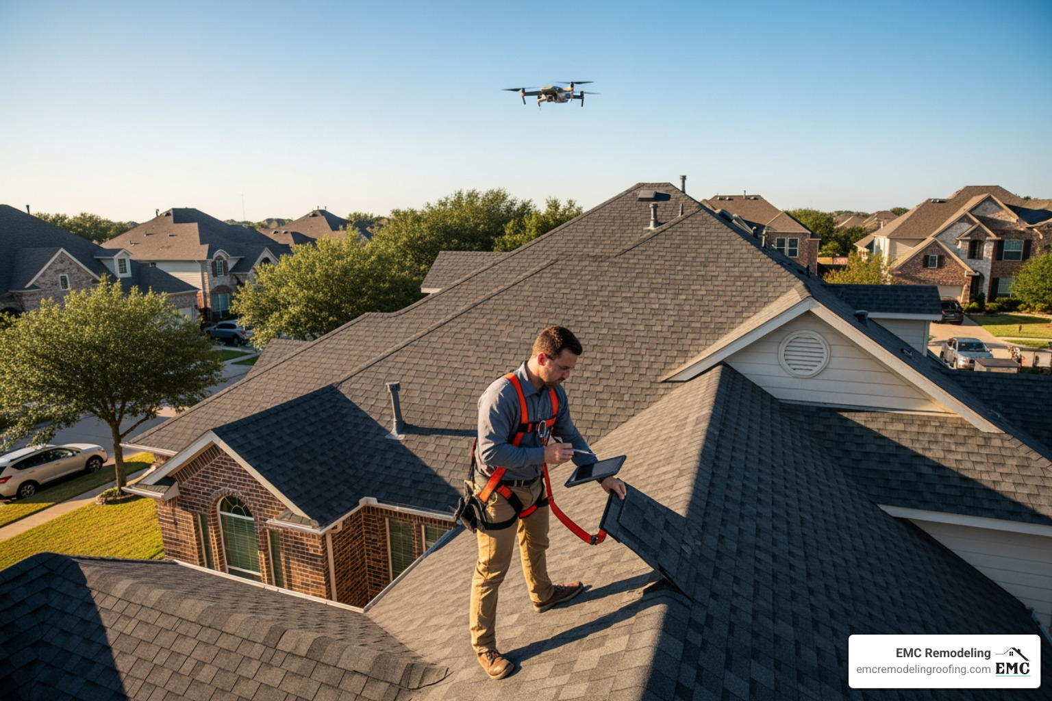 concerned homeowner examining their roof - roof inspection pflugerville tx