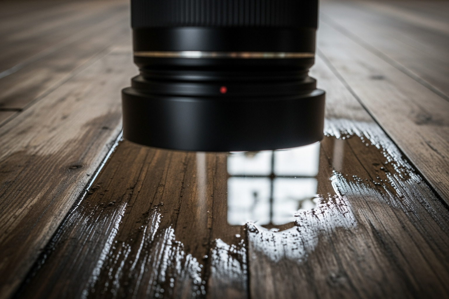 close-up of a camera taking a photo of a water-damaged floor - water damage insurance claim tips close-up of a camera taking a photo of a water-damaged floor - water damage insurance claim tips