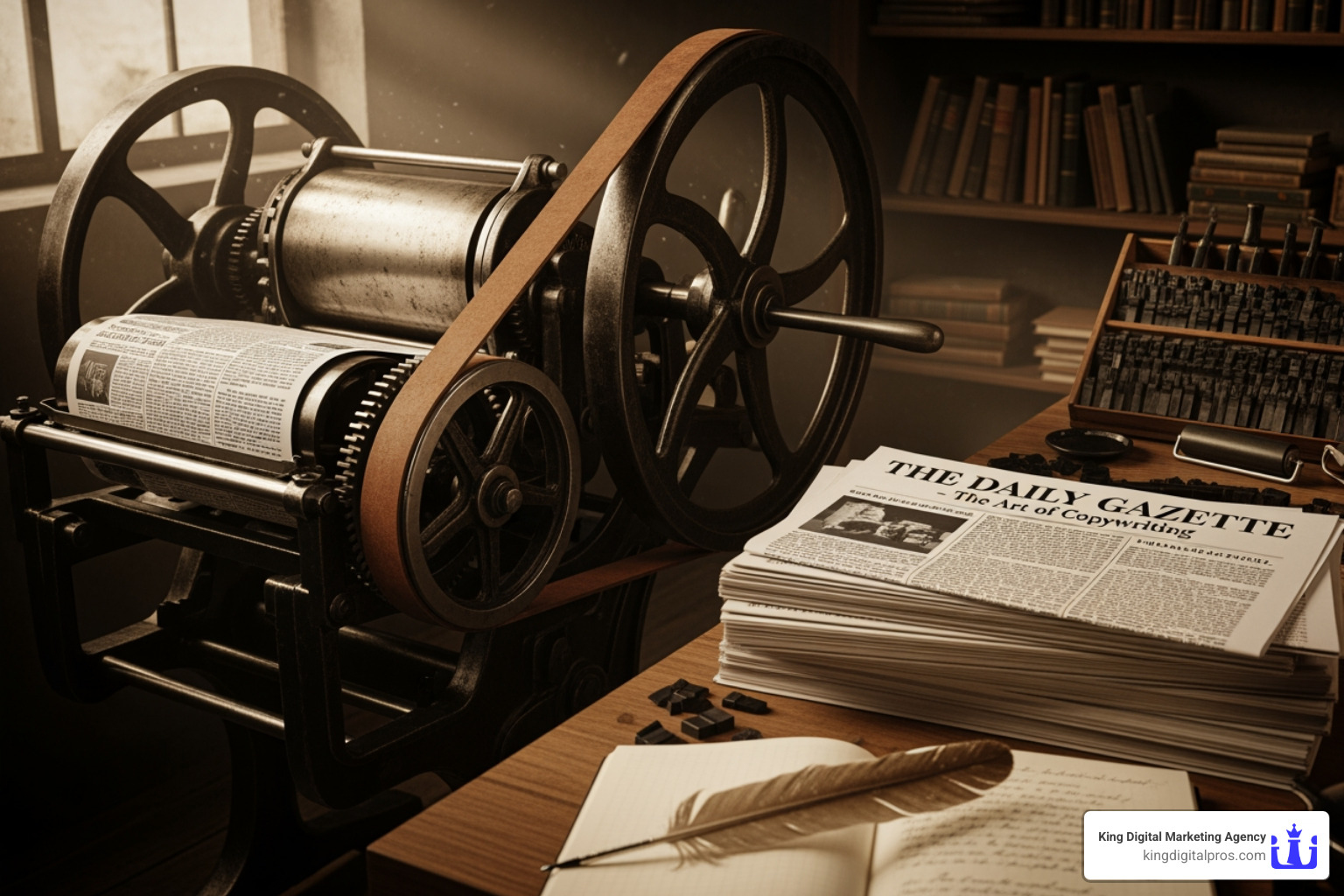 persona profile next to a targeted print ad - copywriting for print media