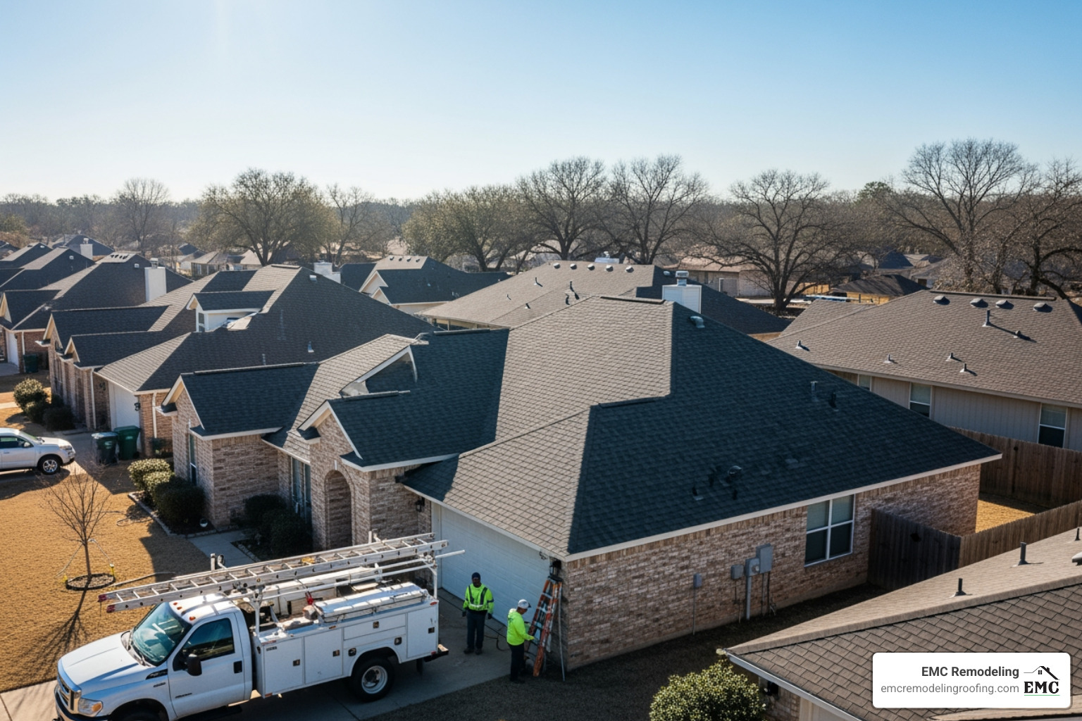 hail damage on a roof shingle - roofing company belton tx