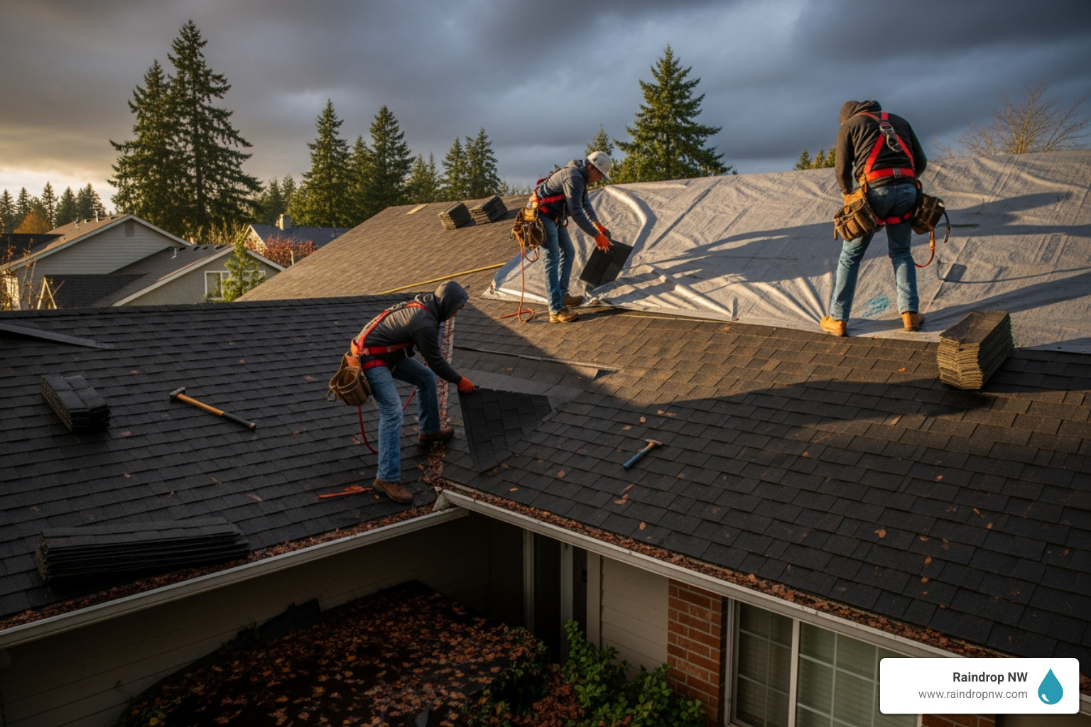 Infographic explaining the 5 immediate signs of a roof emergency - emergency roof repair in beaverton, or