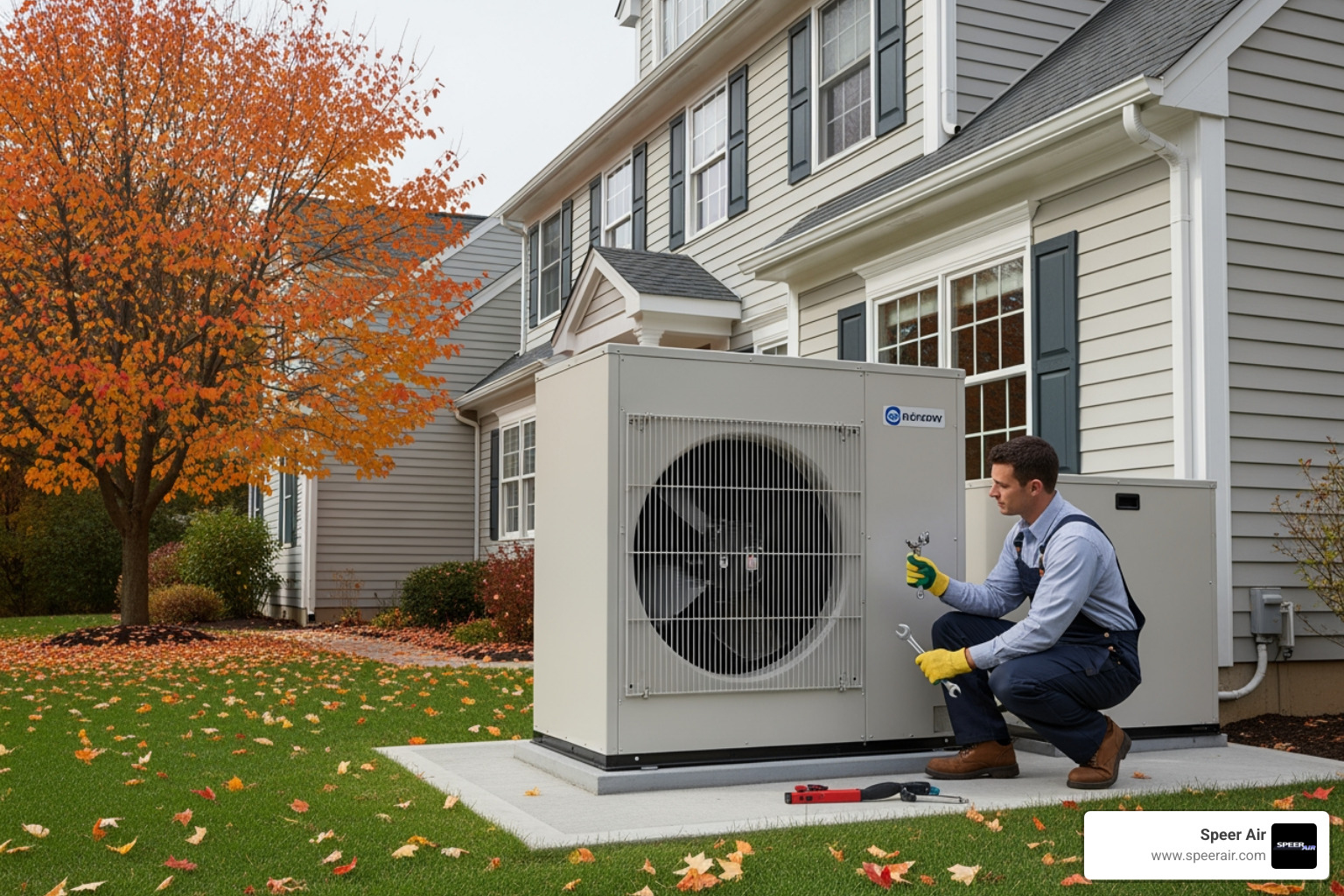 Infographic showing biannual heat pump maintenance schedule with spring and fall tune-up checklists, DIY tasks like filter changes and debris removal, and professional services including coil cleaning and refrigerant checks, plus energy savings statistics - heat pump maintenance in bergen county nj Infographic showing biannual heat pump maintenance schedule with spring and fall tune-up checklists, DIY tasks like filter changes and debris removal, and professional services including coil cleaning and refrigerant checks, plus energy savings statistics - heat pump maintenance in bergen county nj