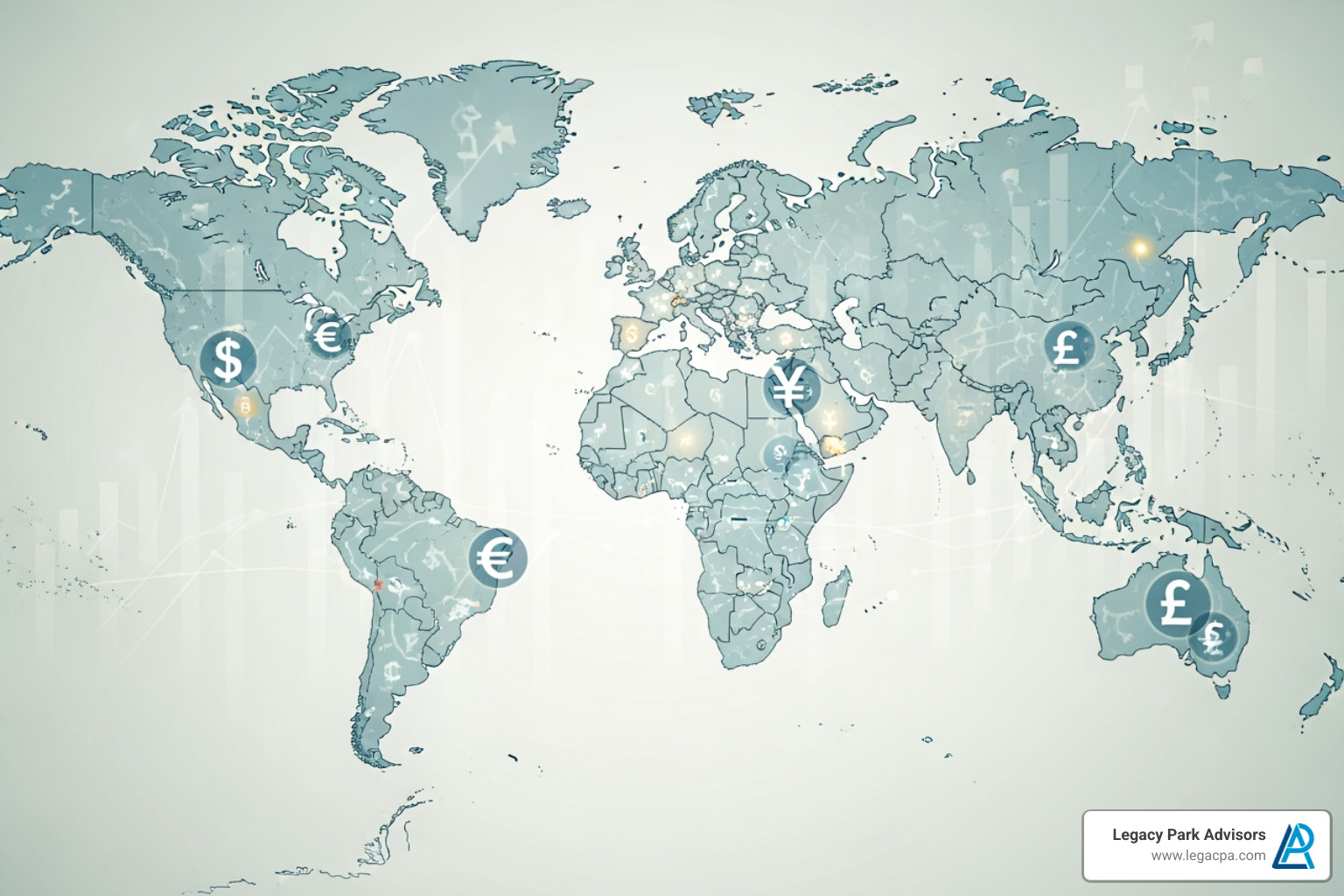 world map with financial symbols - family wealth transfer world map with financial symbols - family wealth transfer