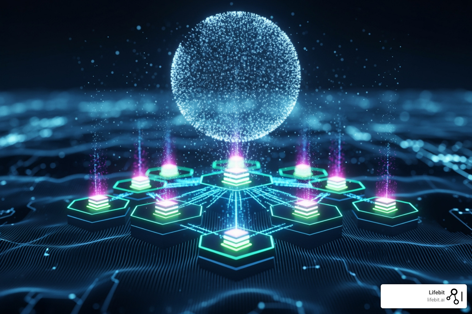 A global network of hospitals and research centers collaborating on a federated platform, with data flowing securely between them without leaving their local systems. - federated data platform A global network of hospitals and research centers collaborating on a federated platform, with data flowing securely between them without leaving their local systems. - federated data platform