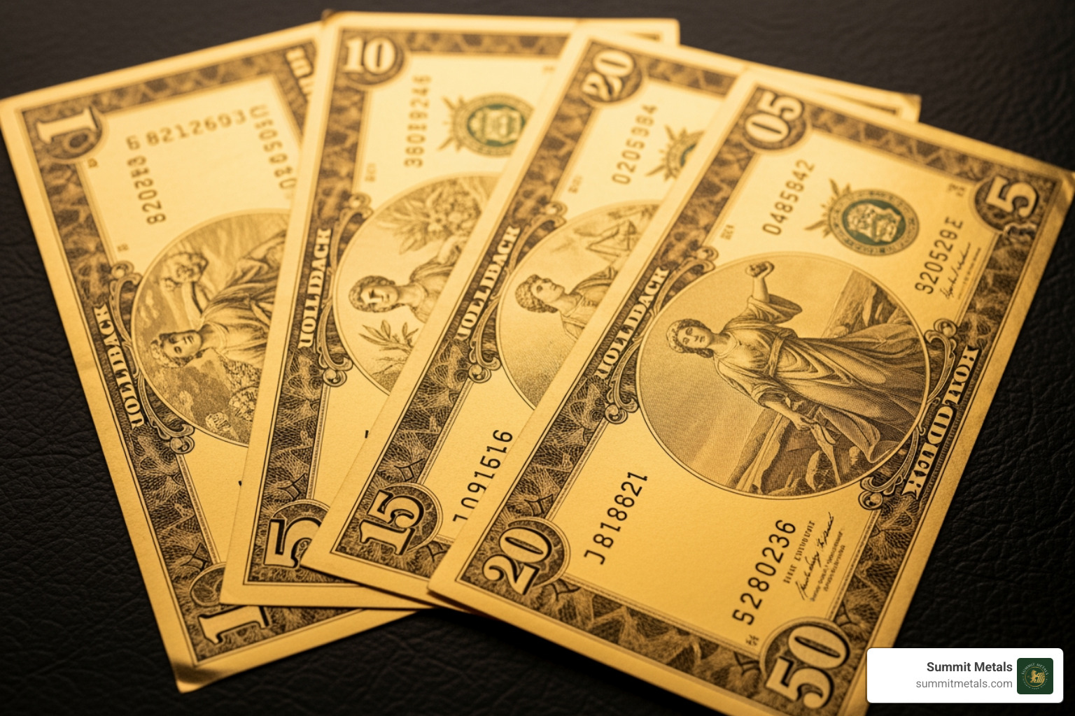 Utah Goldback currency notes - utah gold currency