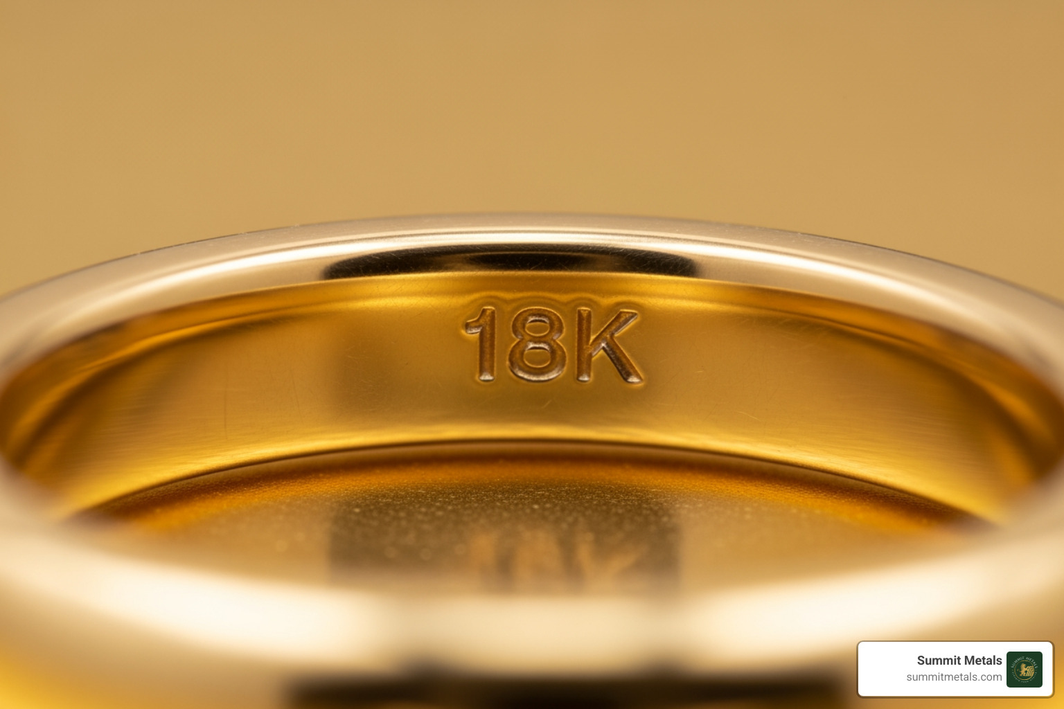 a gold karat stamp (e.g., 14k) on a piece of jewelry - we buy silver and gold