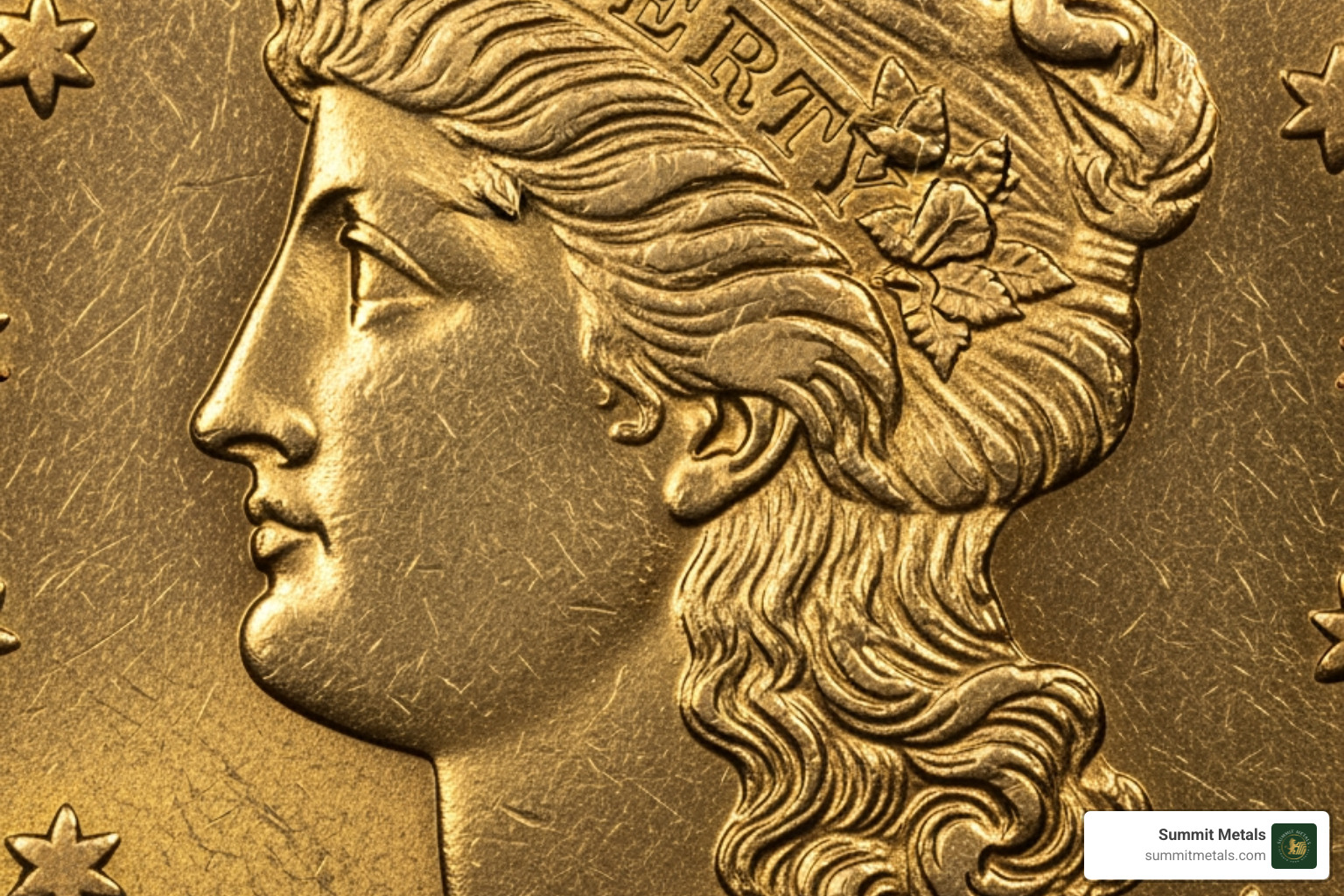 Obverse of the 1873 Quarter Eagle showing Liberty's coronet - 1873 quarter eagle