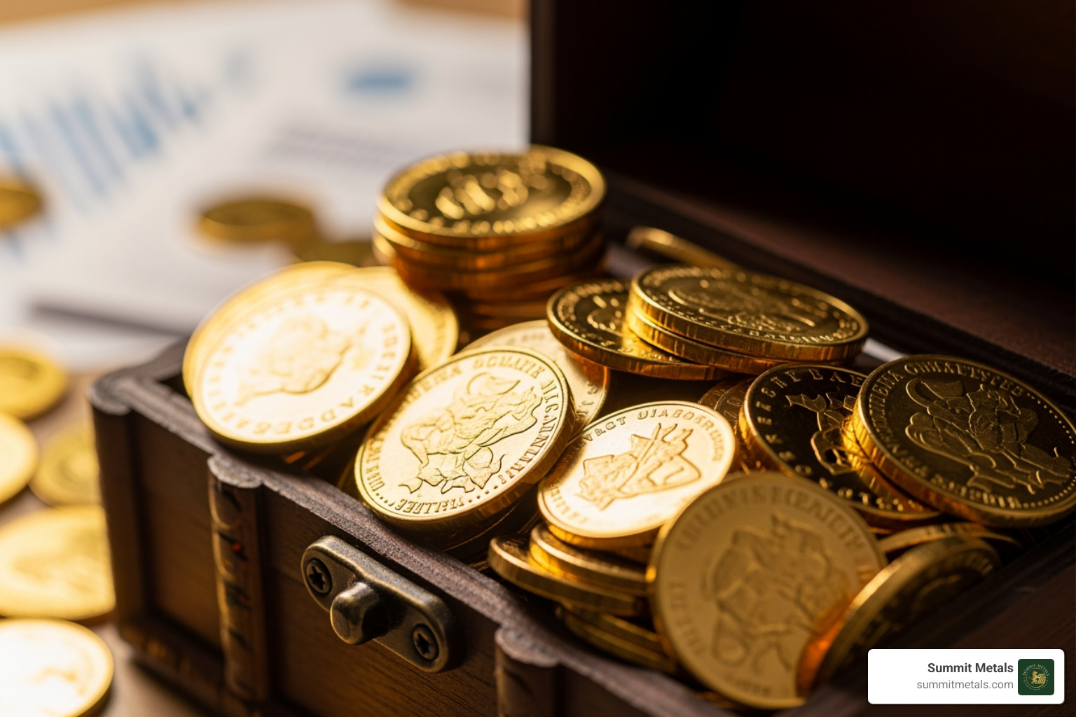 IRS document next to a gold coin - Gold IRA rules