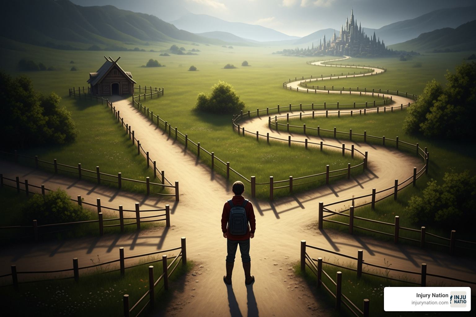 Flowchart showing the decision between workers' comp and a third-party lawsuit - Construction accident compensation