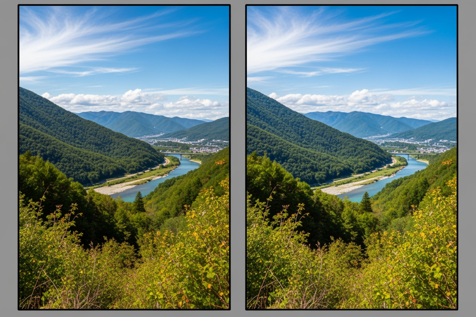 image of a before-and-after JPEG compression comparison with file sizes shown - image optimization tools